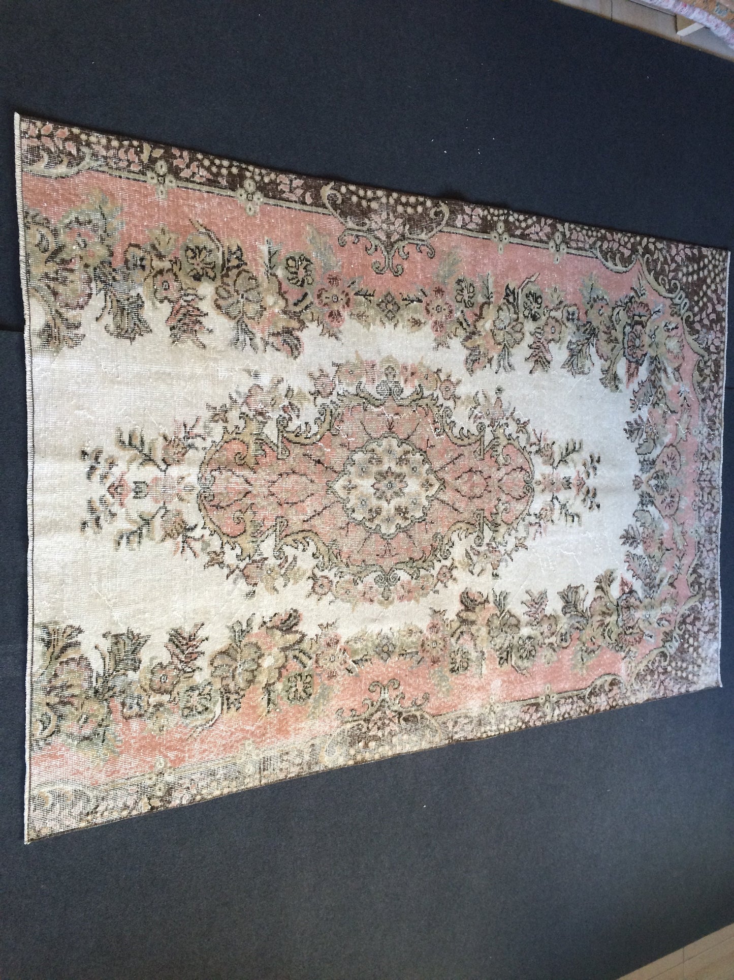 7.8 x 5.2 Pink Large Area Oushak Rug Vintage Rug Turkish Rug Hand Made Rug