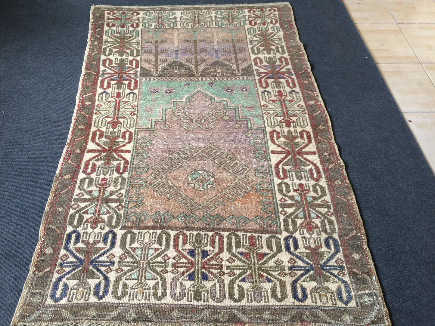 WOOL Oushak Rug Turkish Runner Rug Vintage Rug Hallway Rug Kitchen Rug Wool Nomad Rug Wool Oushak Rug Turkish Wool Oushak Rug 5.4 x 3.6