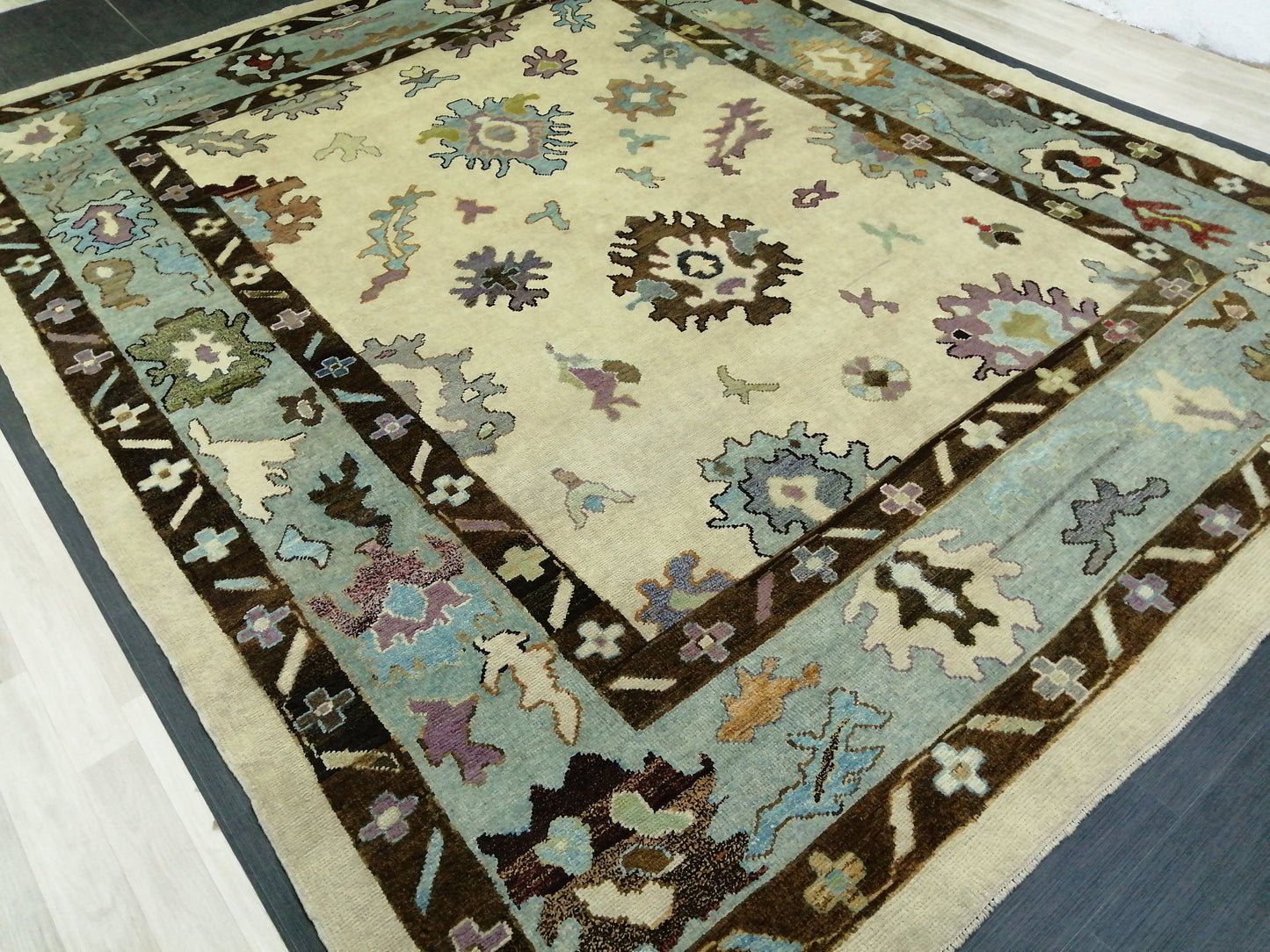 11.8 x 9.5 Large OUSHAK RUG, Wool TURKISH Oushak Rug, Vintage Oushak Rug, Rug, Wool Oushak Rug Hand Made Rugs, Made In Turkey 9x12