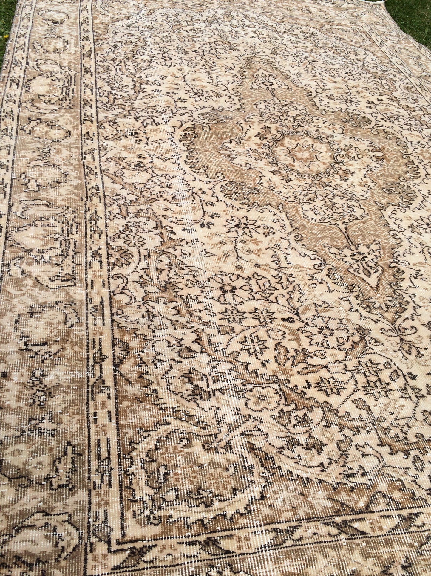 6.3 x 9.5 Vintage Oriental Large Area RUG, Turkish Rugs, Vintage Rug, Living Room Rug, Muted Persian Rug Muted Oushak Rug, Hand Knotted Rug