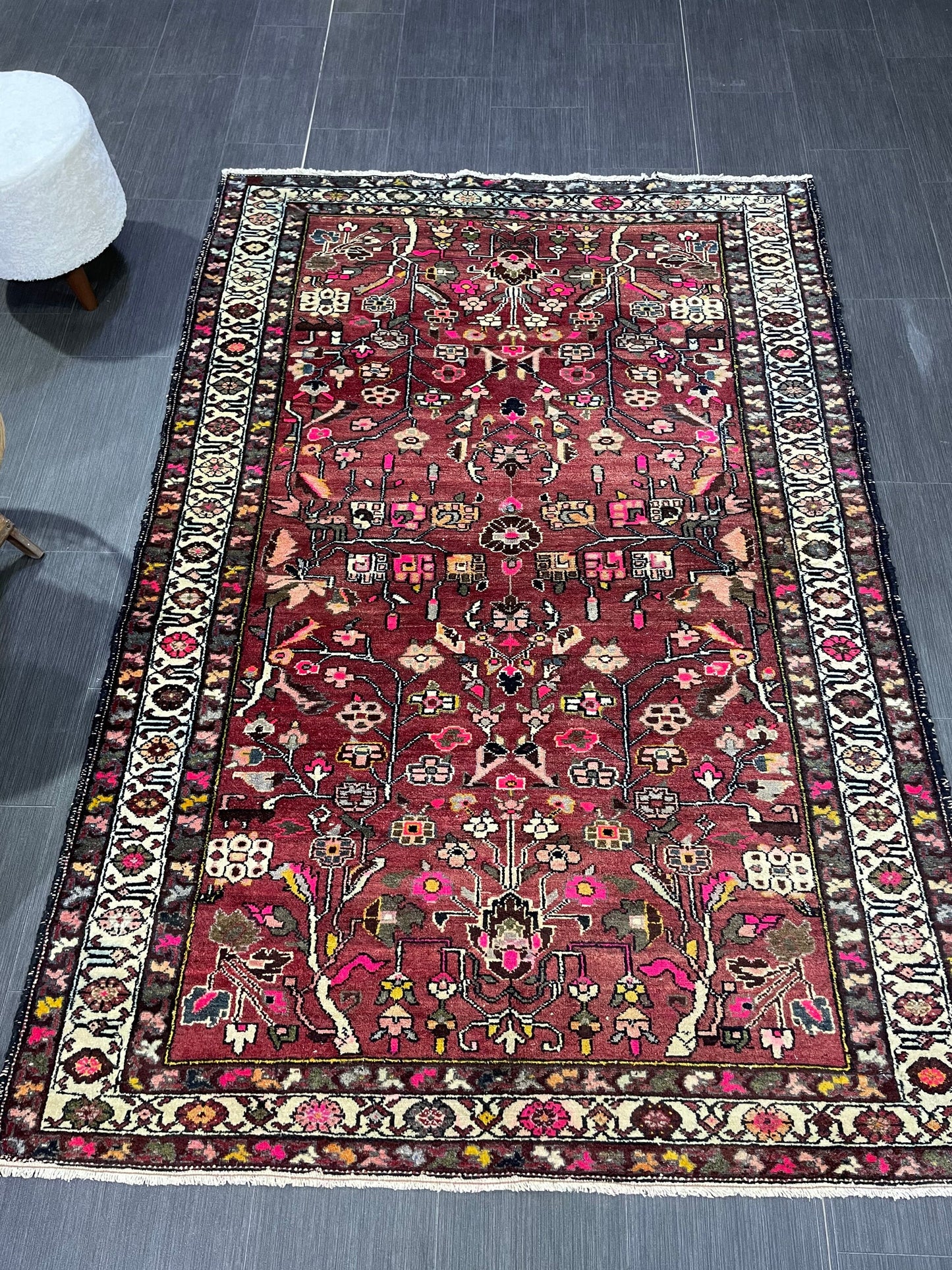 Persian RUG, Fine Hand Knotted 4.6 x 6.9 Rug, Turkish Vintage Oriental Rug, Vintage Rug, Fine Knotted Antique Rug, Wool Living room Rug,