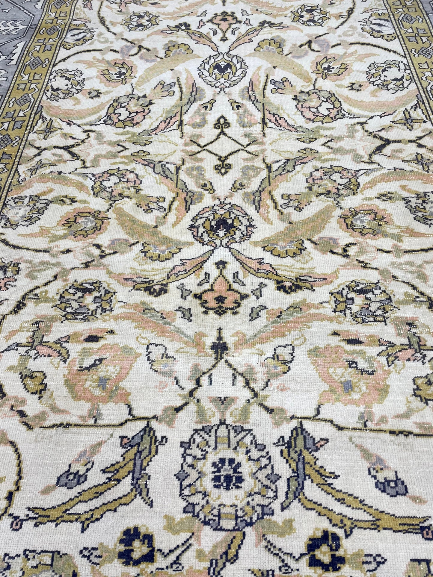 Large Fine Knotted RUG 6.3 x 10.5 Muted TURKISH Antique Rug Vintage Persian Rug Vintage Rug Wool Oushak Rug HandMade Rug Hand Knotted Rug