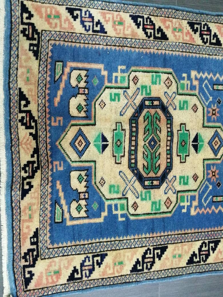 Vintage Rug 4.2 x 2.5 HAND MADE Rug Vintage Turkish Rugs Oushak Rug Hand Made Rug, Vintage Oushak Rug, Wool Rug