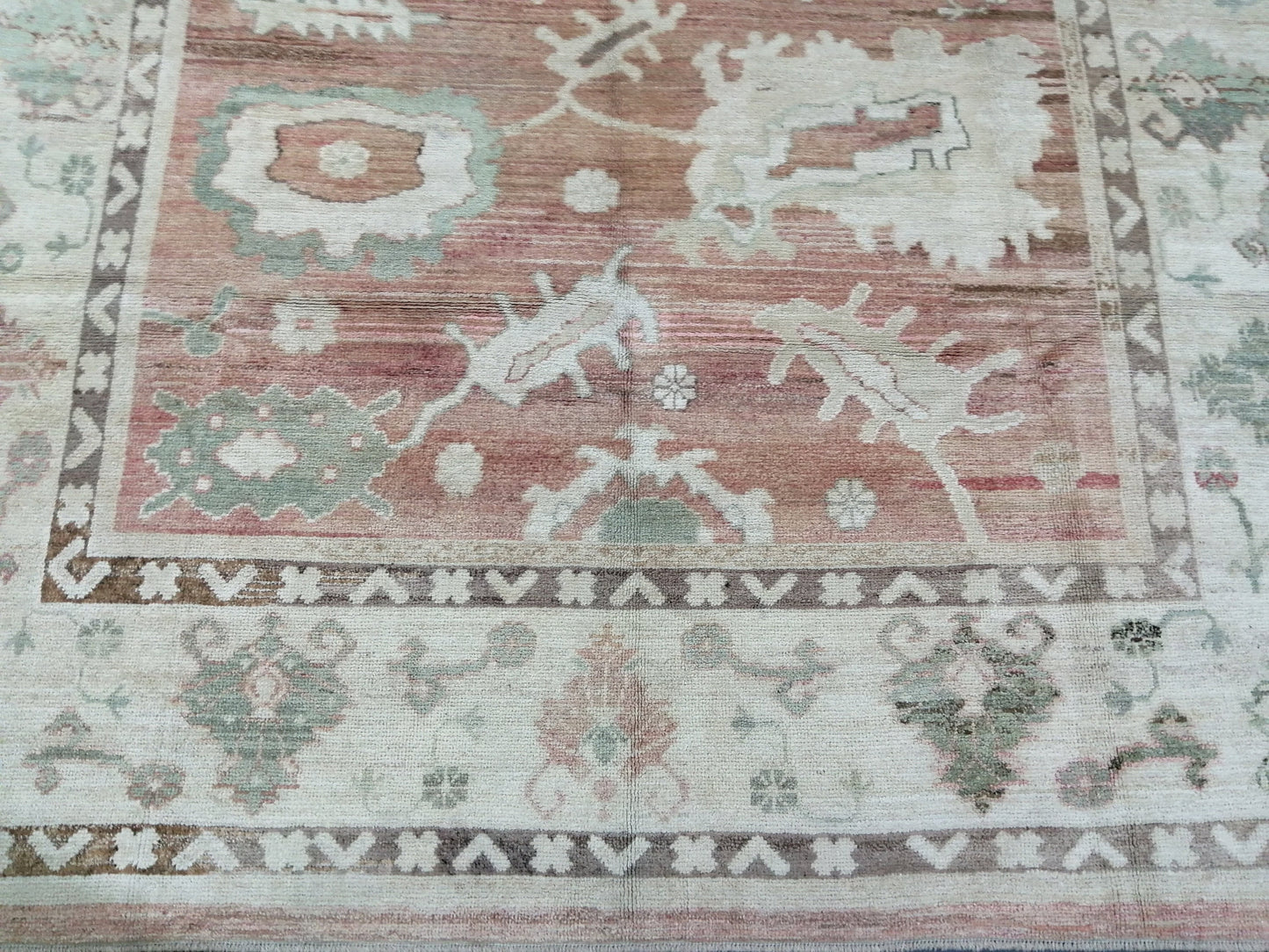 Vintage Muted OUSHAK RUG,12.5 x 8.9 Oushak Rug, Vintage Oushak Rug Wool Oushak Rug Hand Made Rugs, AUTHENTIC Oushak Rug