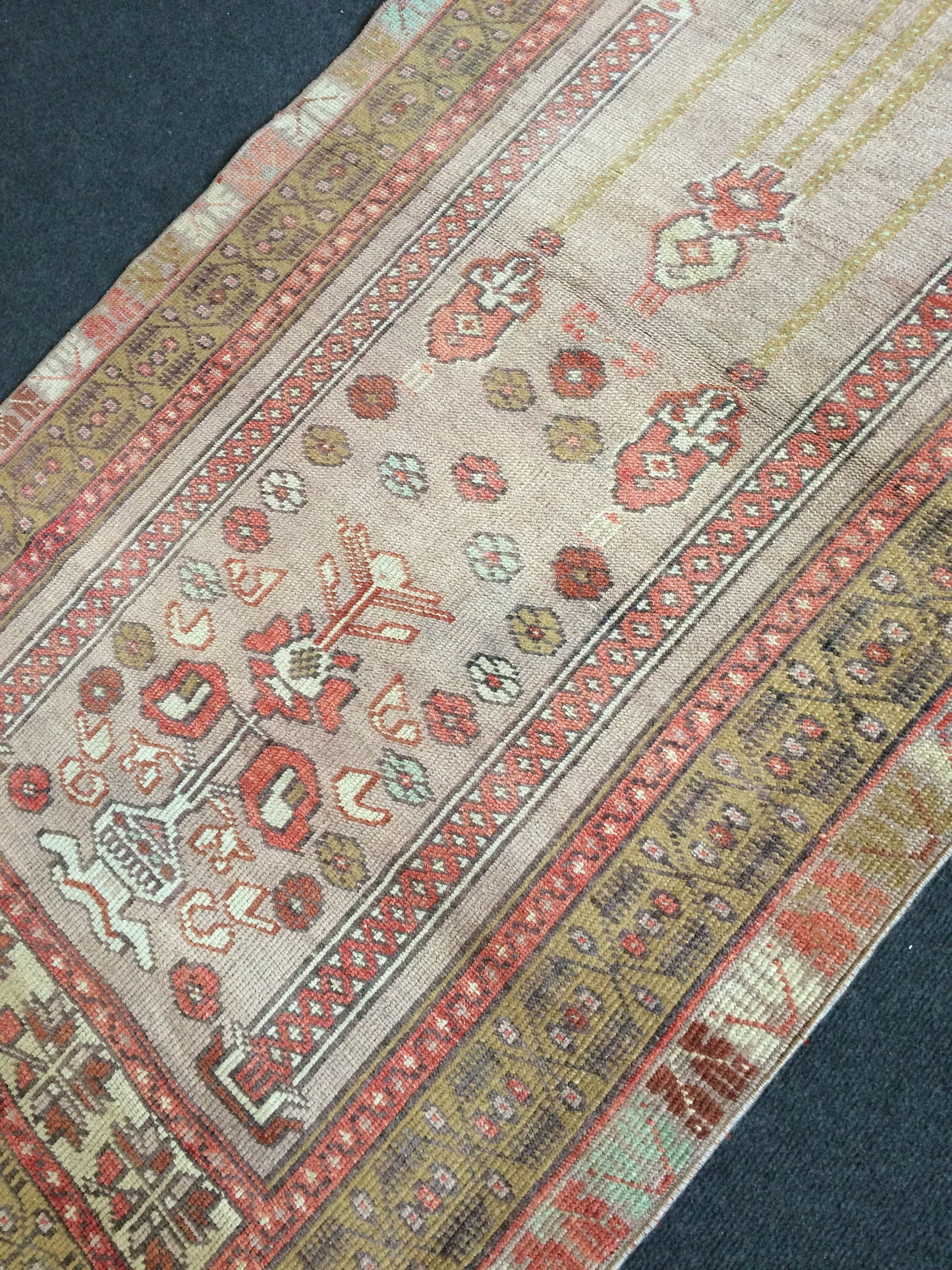 6.4 x 3 OUSHAK RUG TURKISH Oushak Rug Vintage Oushak Runner Rug Vintage Runner Rug Wool Oushak Rug Hand Made Rugs Vintage Turkish Rug