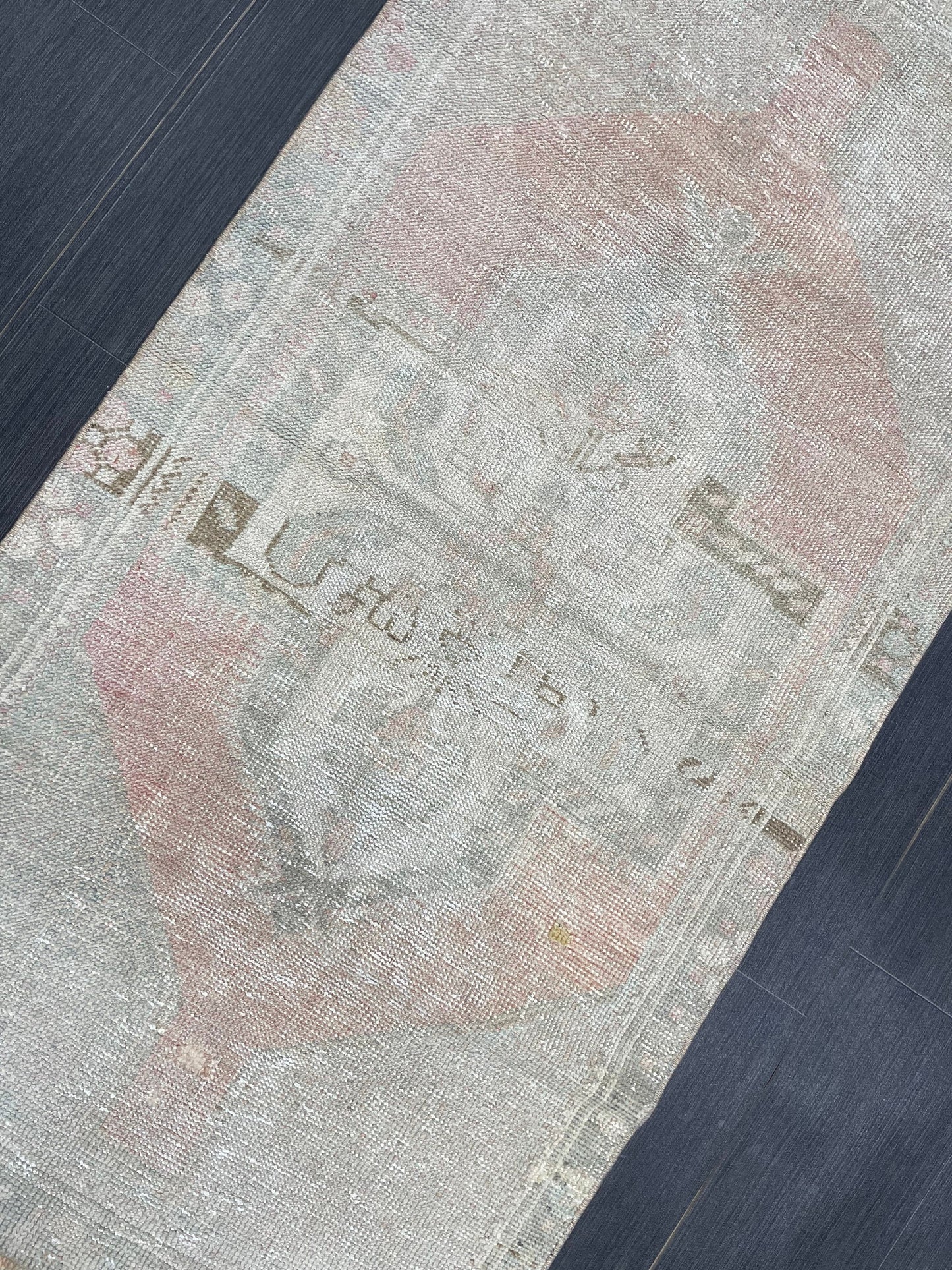 Muted Vintage Rug 2.5 x 5 Natural Wool Handmade Rug, Oushak Rug, Rustic Rug, Turkish Rug, Farmhouse Rug, Wool rug