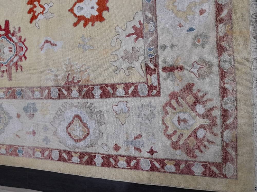 9 x 12 Muted Turkish RUG TURKISH Oushak Rug Muted Oushak Rug Vintage Rug Wool Oushak 9x12 Rug Hand Made Rug Authentic Oushak Rug