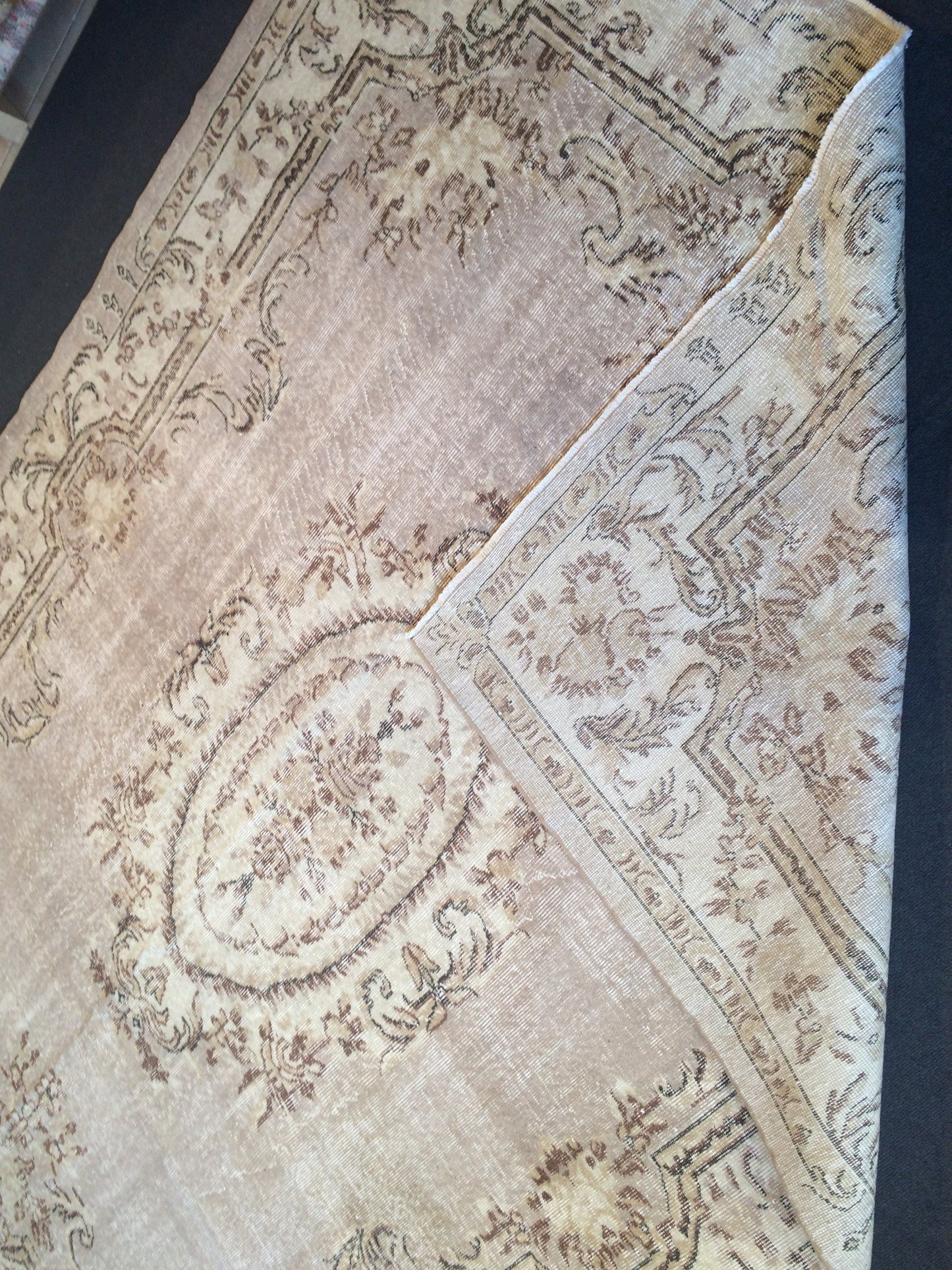 7.4 x 10 Vintage Oushak Large Area Turkish Rug Wool Oushak Rug Oushak Rugs 8 by 10 Muted Rug Oriental Rug Persian Rug