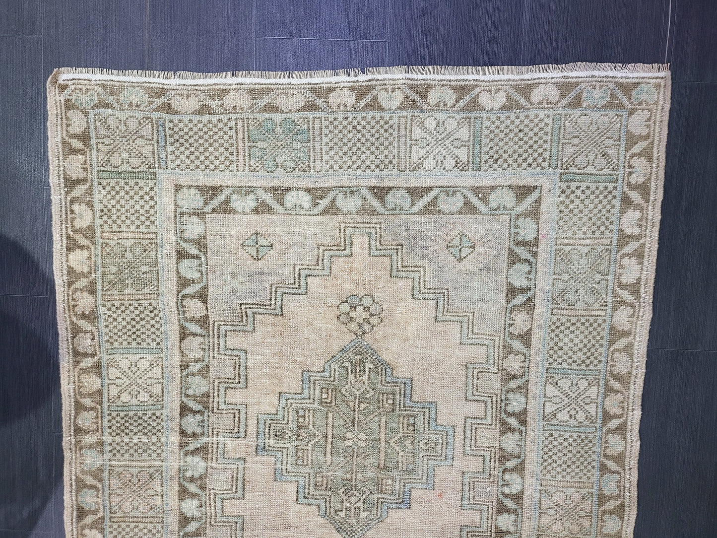 Muted Rustic Rug, Floor 3.9 x 6.4 Rug, Persian Rug, Muted Turkish Rug, Farmhouse Rug, Vintage Rug, Wool rug,Handknotted rug