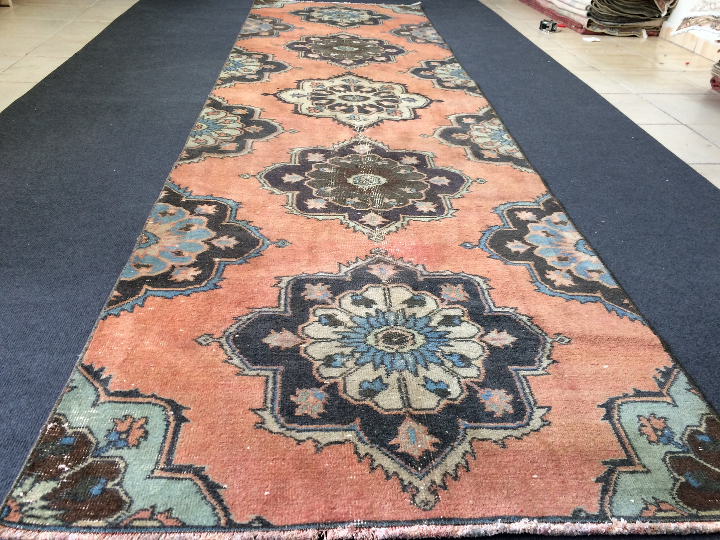 11.4 x 3.2 Turkish Runner Rug Vintage Runner Rug Hallway Runner Rug Oushak Runner Rug Kitchen Runner Rug Wool Runner Rug Wool Oushak Rug