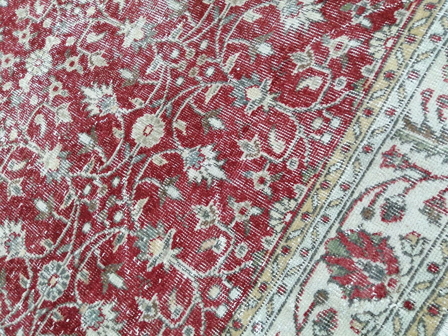 6.8 x 10 TURKISH HAND MADE Rugs Vintage Turkish Rugs Oushak Rug Traditional Rug, Oriental Oushak Rug, Vintage Floral Rug Red Wool Rug