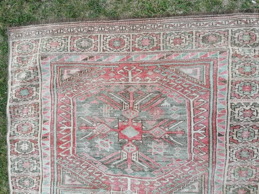 Vintage handmade wool bedding rug turkish bedroom rug 3'10x5'8 oushak rug, bohemian rug, living room rug