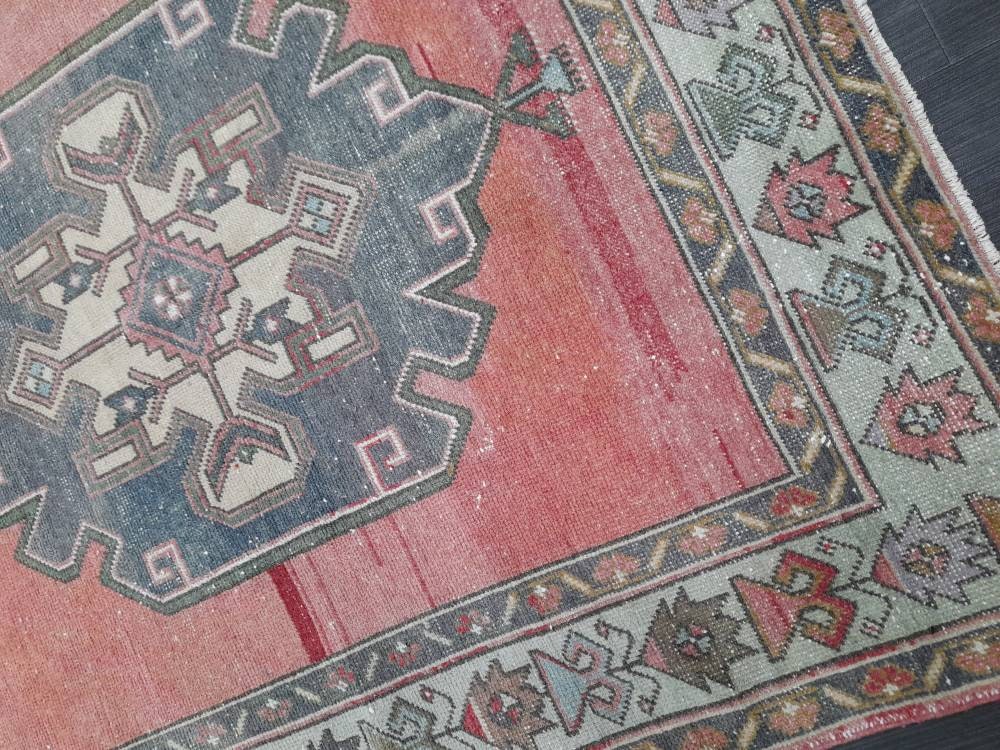 Muted Vintage Runner Rug 4.8 x 11 Oriental Runner Rug muted Turkish Runner Rug Hallway Runner Rug Kitchen Runner Rug Wool Runner Rug