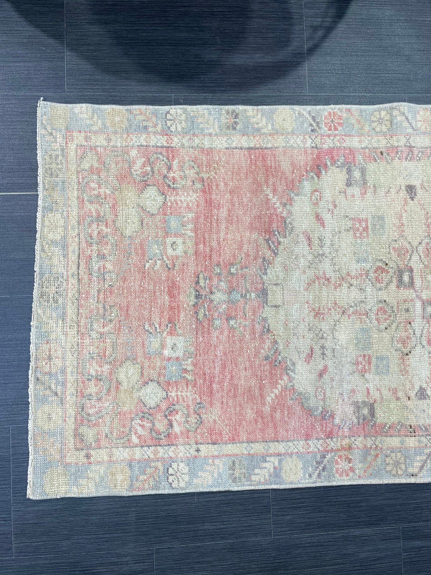 Antique Rug, Vintage 2.8 x 5 Rug, Turkish Wool Rug, Oushak Rug, Hand Knotted Rug, Persian Rug, Handmade Rug