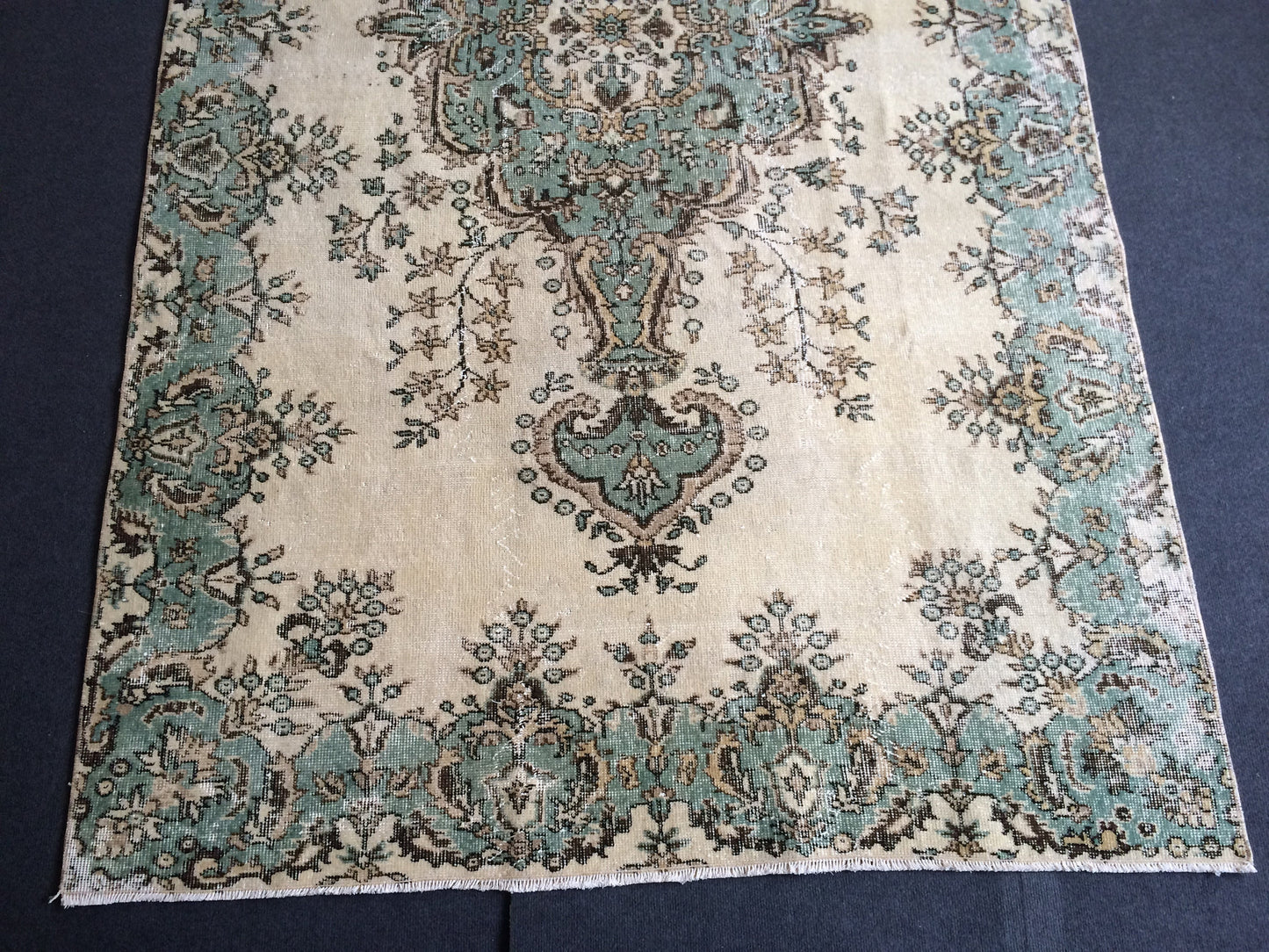 Oushak Rug, Vintage Rug Turkish Rug, Boho Rug, Living Room Rug, Green Rug Oushak Rug,Hand woven Rug,Weaving Rug,