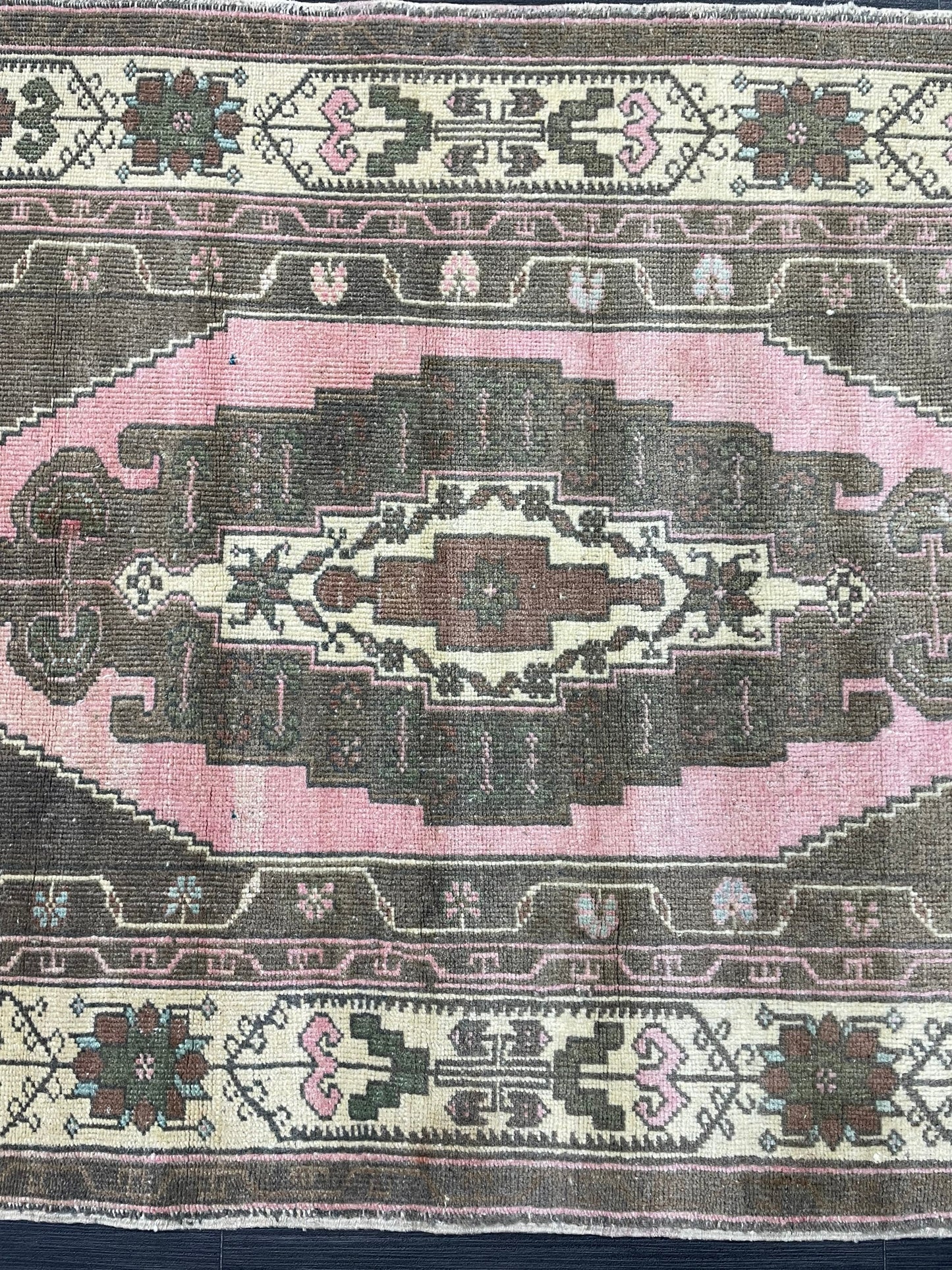 Anatolian Vintage Rug, TURKISH Rug, Vintage 3.2 x 6.9 Wool Rug, Oushak Rug, Hand Knotted Rug, 100% Wool Rug, Handmade Rug