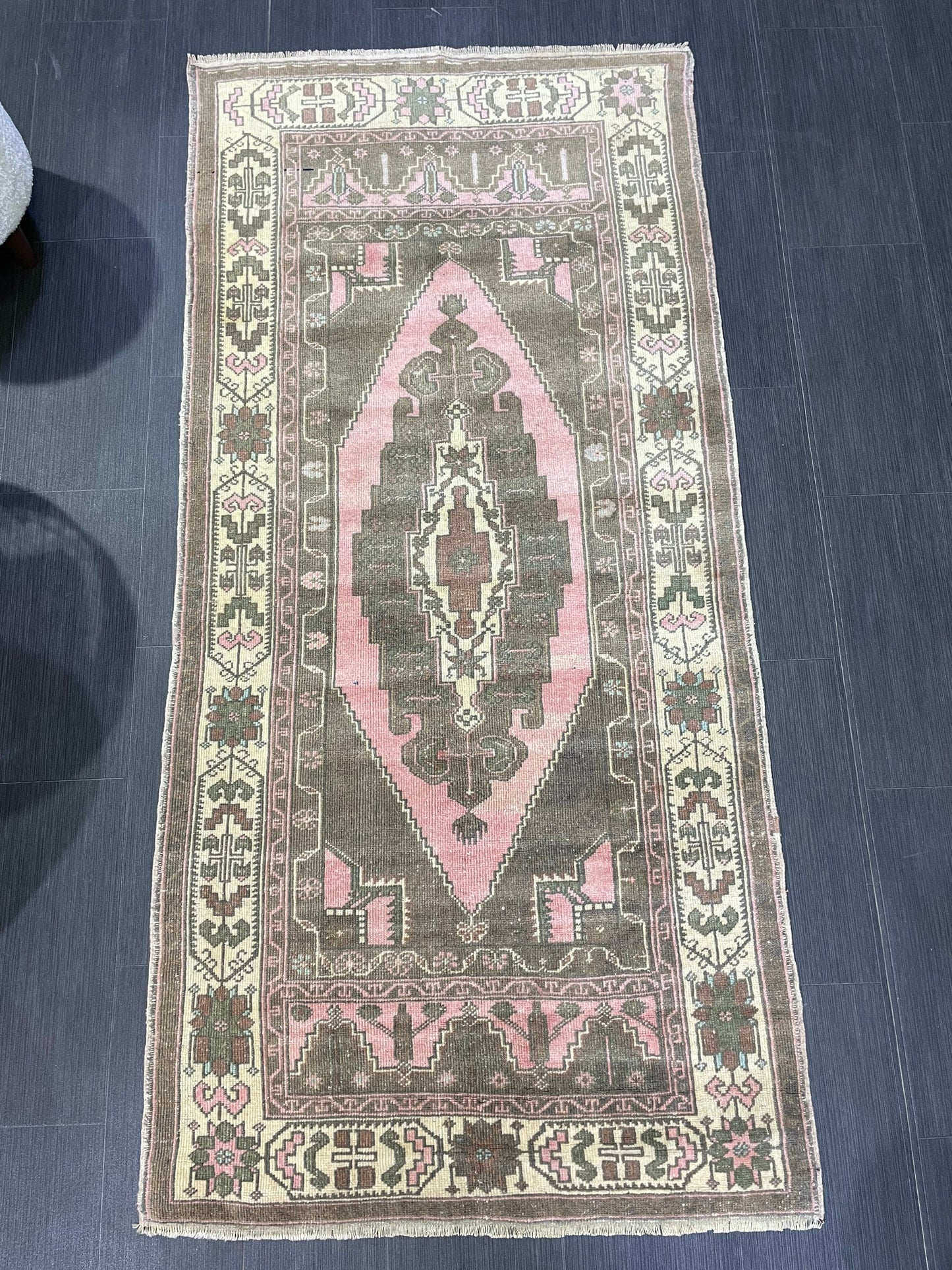 Anatolian Vintage Rug, TURKISH Rug, Vintage 3.2 x 6.9 Wool Rug, Oushak Rug, Hand Knotted Rug, 100% Wool Rug, Handmade Rug