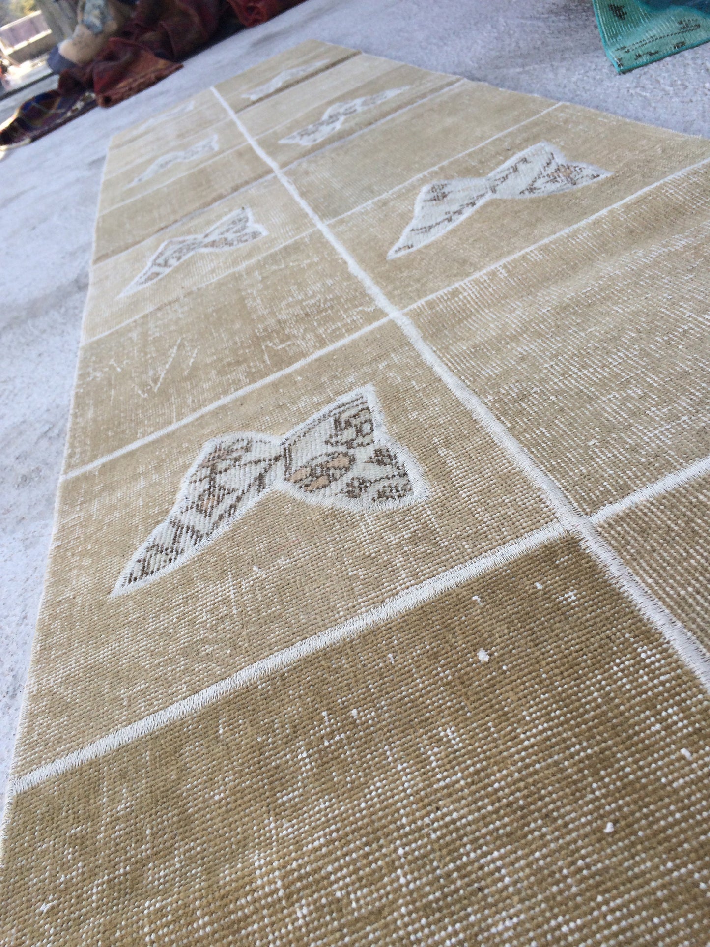 Butterfly Runner Rug, Patchwork Runner Rug, Living Room Rug,Oushak Rug,