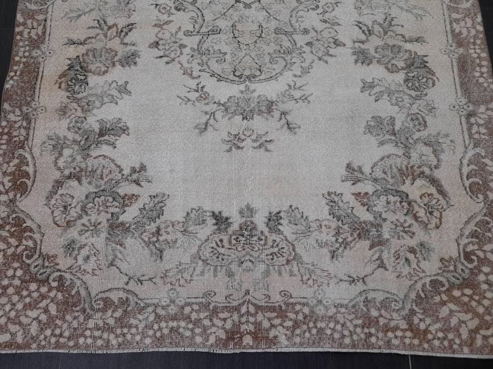 MUTED TURKISH RUG 6.4 x 10.3 Oushak Rug Vintage Oushak Rug Vintage Rug Wool Rug Hand Made Rug Vintage Persian Rug Vintage Oriental Rug