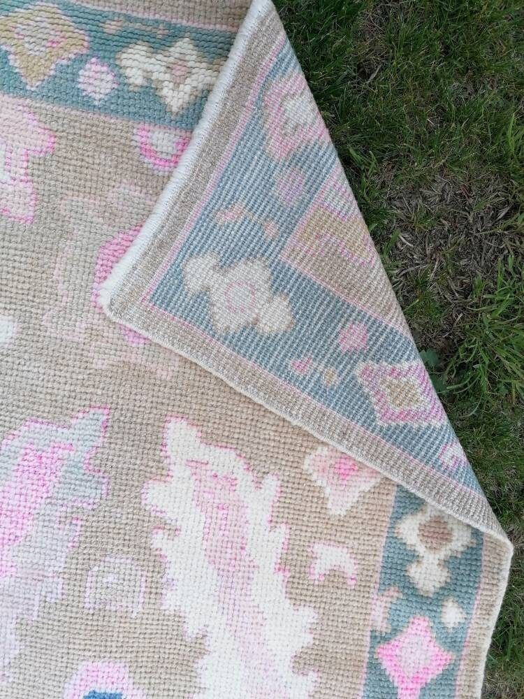 3x8'5 oushak turkish wool runner rug, new production oushak handmade rug, living room rug, bohemian rug