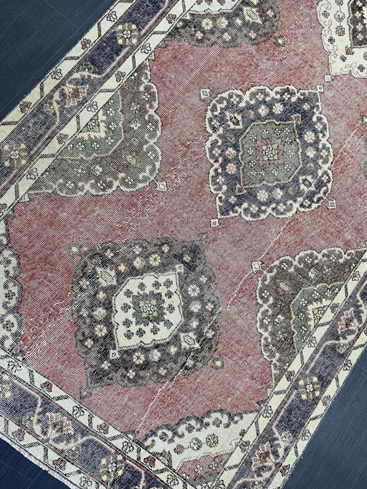 Wool Hand Knotted Runner Rug, Turkish 4.6 x 12.4 Runner Rug, Vintage Runner Rug, Hallway Runner Rug Kitchen Runner Rug, Oushak Runner Rug