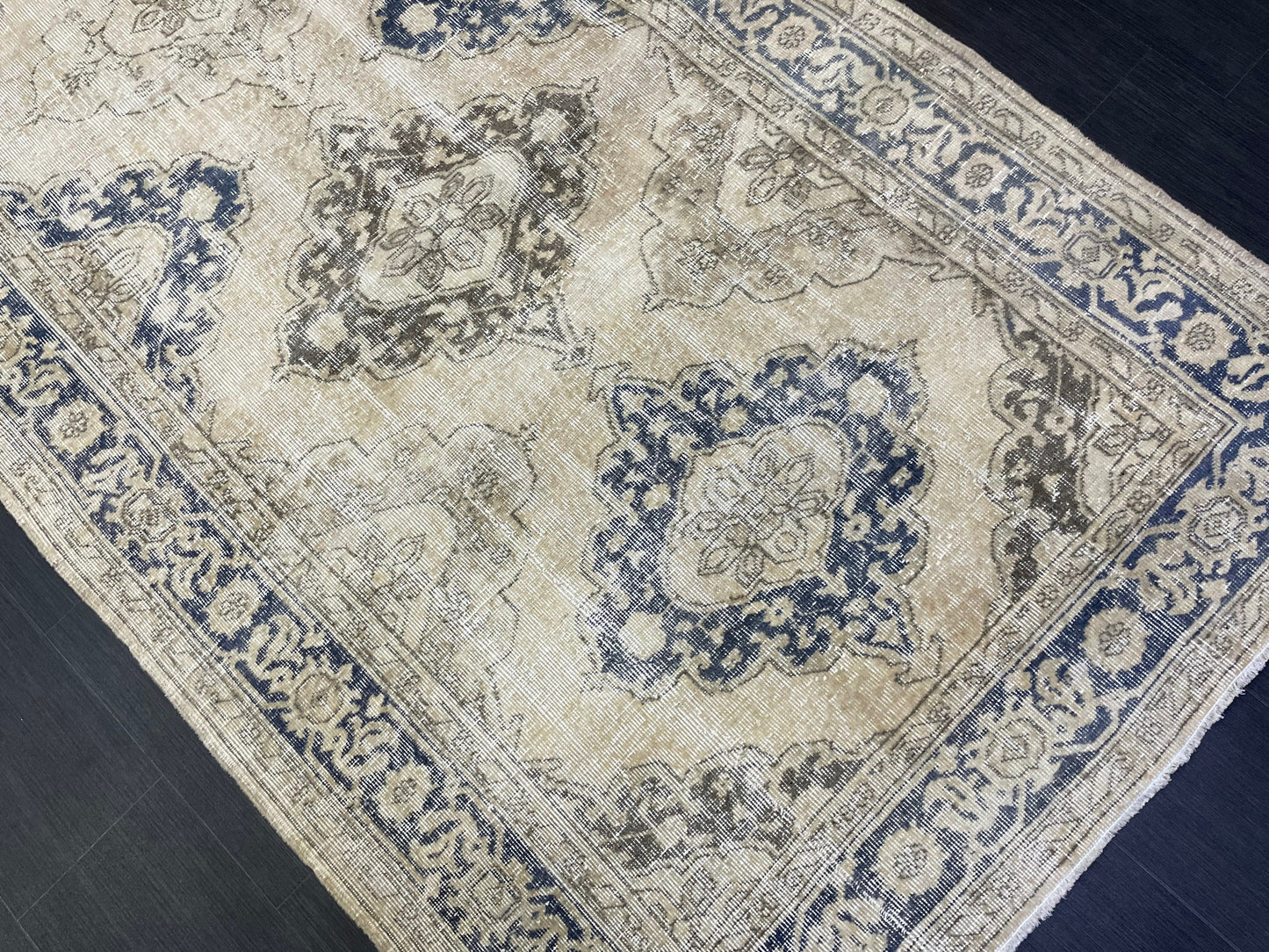 Muted Oushak Runner Rug, Muted Vintage 4.8 x 11.7 Runner Rug, Hallway Runner Rug, Kitchen Runner Rug Wool Runner Rug, Handmade Runner Rug