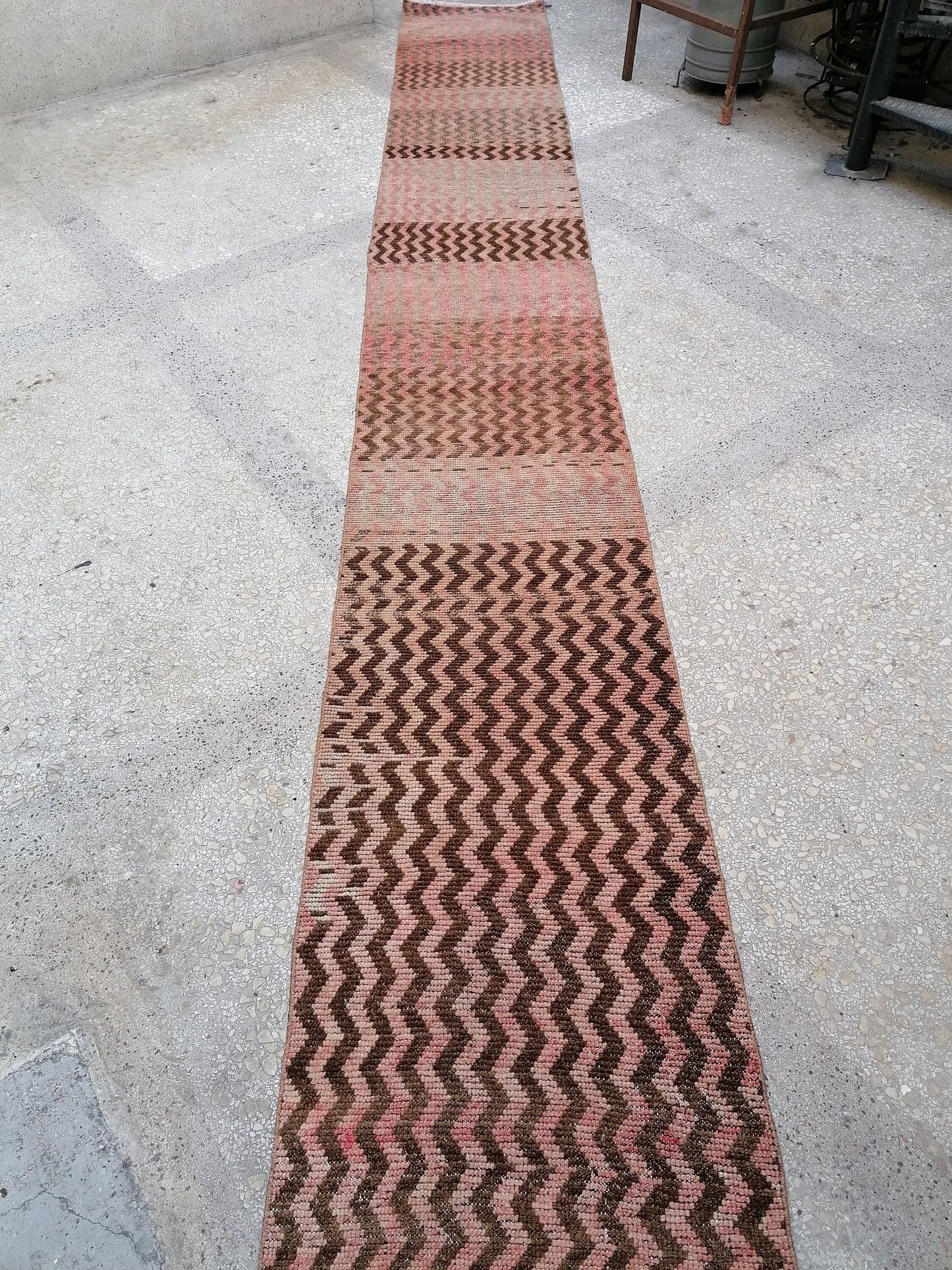 18'x2'4 long turkish runner rug,oushak runner rug,vintage runner rug,kitchen runner rug,vintage oushak rug,vintage anatolian hand made