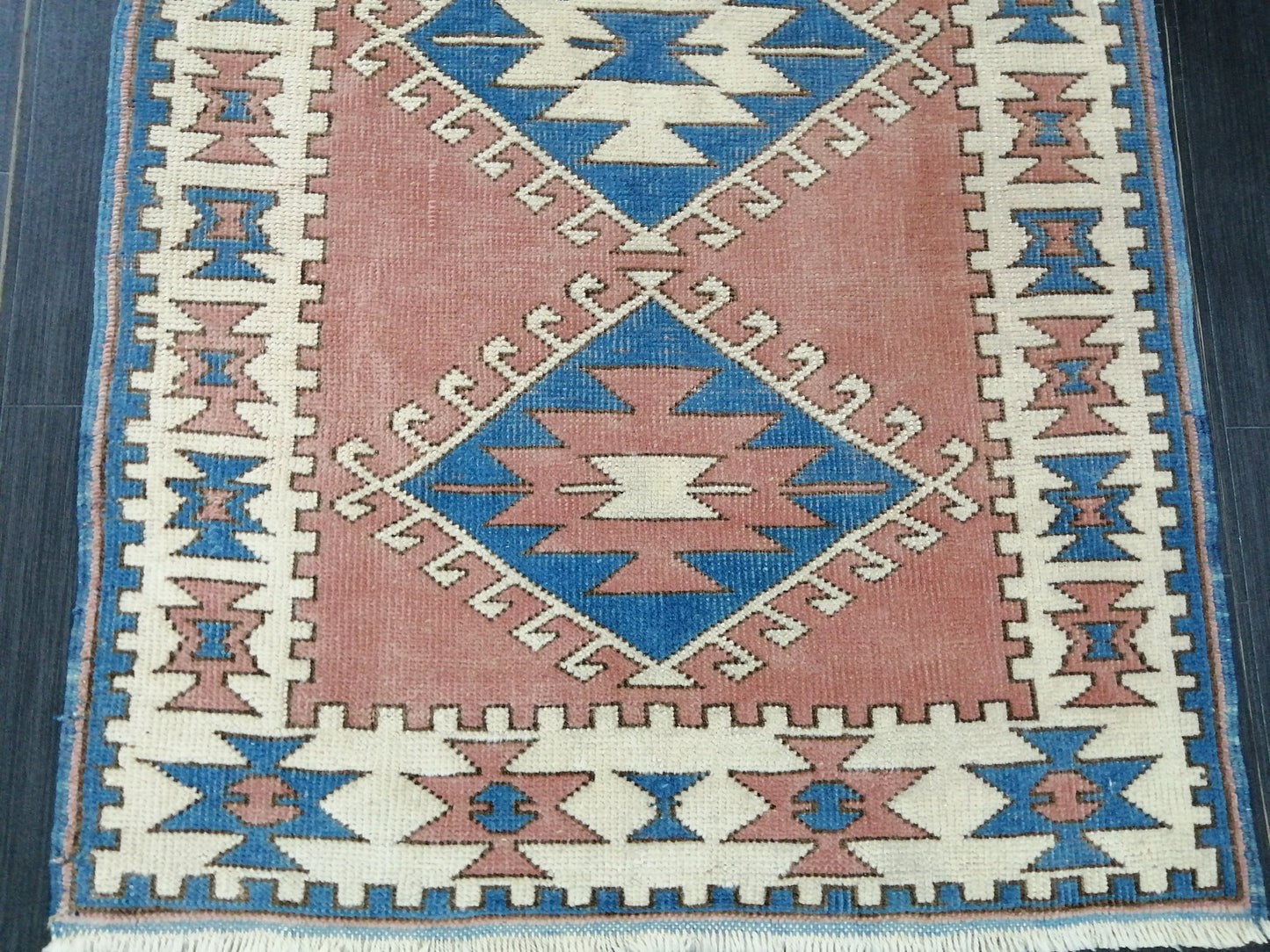 4.8 X 3 Vintage Oushak Runner Rug Vintage Runner Rug Wool Oushak Rug 5X3 Hand Made Rugs Vintage Turkish Rug