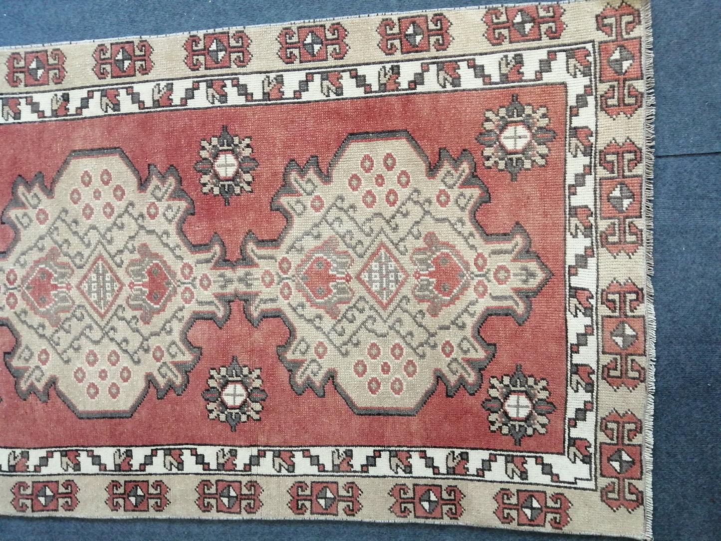 6.8 x 3.1 Antic Oushak Rug, Turkish Oushak Rug, Wool Oushak Rug, Oushak Runner Rugs, Farmhouse Rug, Vintage Rug, Turkish Rug, Hand Made Rug