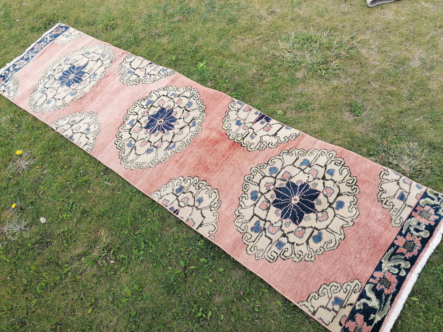 2'8x10'4 runner rug, oushak turkish runner rug, hallway vintage runner, hand made wool runner, kitchen runner rug, entryway runner rug