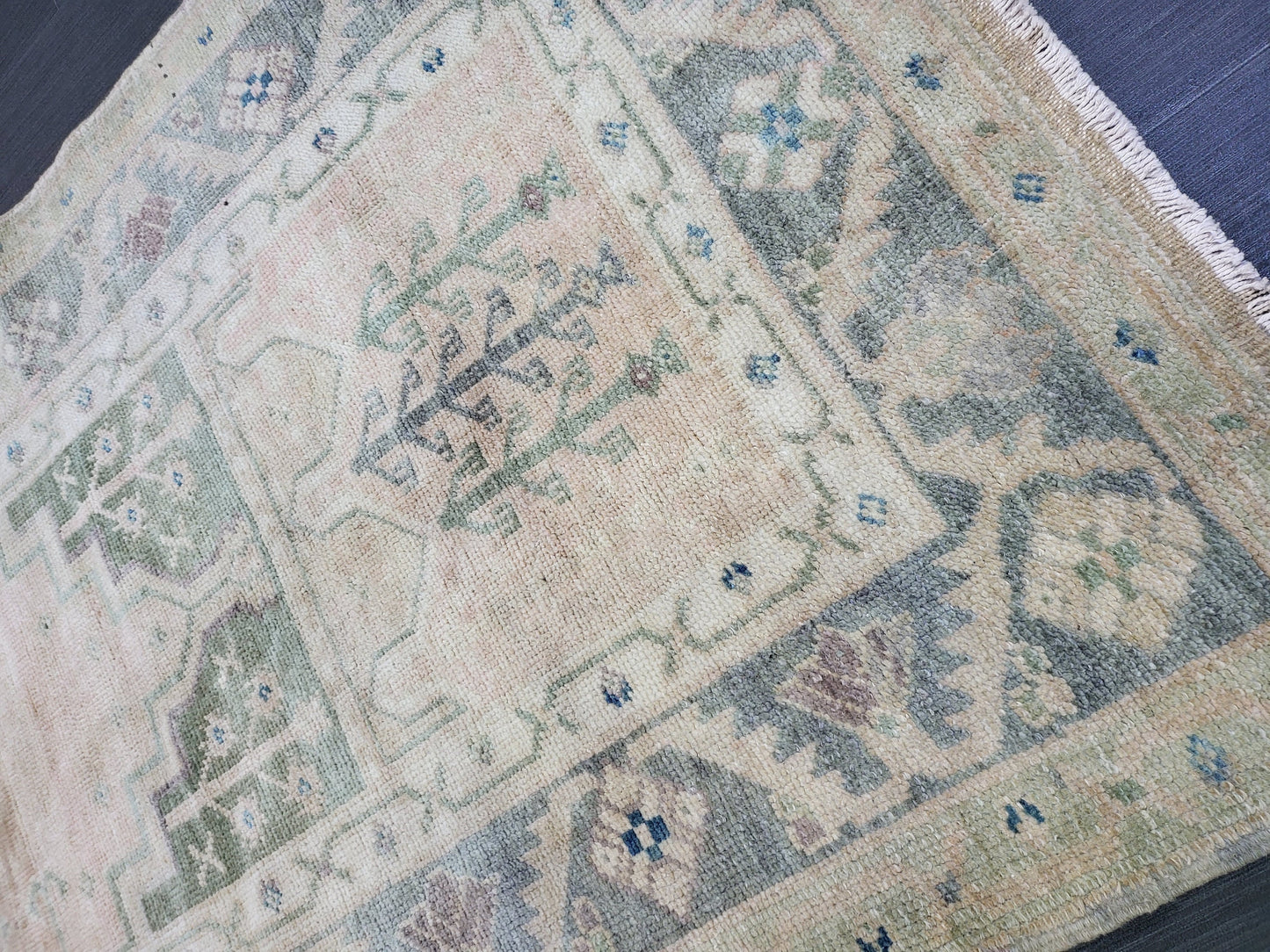 Handmade Rug, 2.9 x 4.5 Oushak Rug, Rustic Rug, Persian Rug, Turkish Rug, Farmhouse Rug, Vintage Rug, Wool rug, Hand Knotted Rug