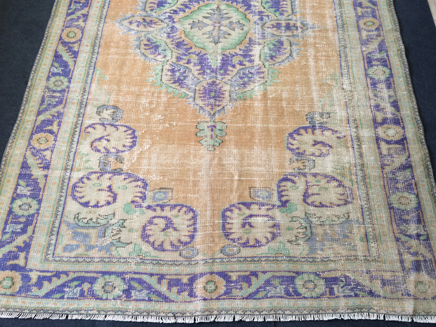 6.2 x 10 Large Area OUSHAK RUG TURKISH Oushak Rug Vintage Rug Vintage Runner Rug Wool 6 by 10 Rug Hand Made Rugs Vintage Turkish Rug