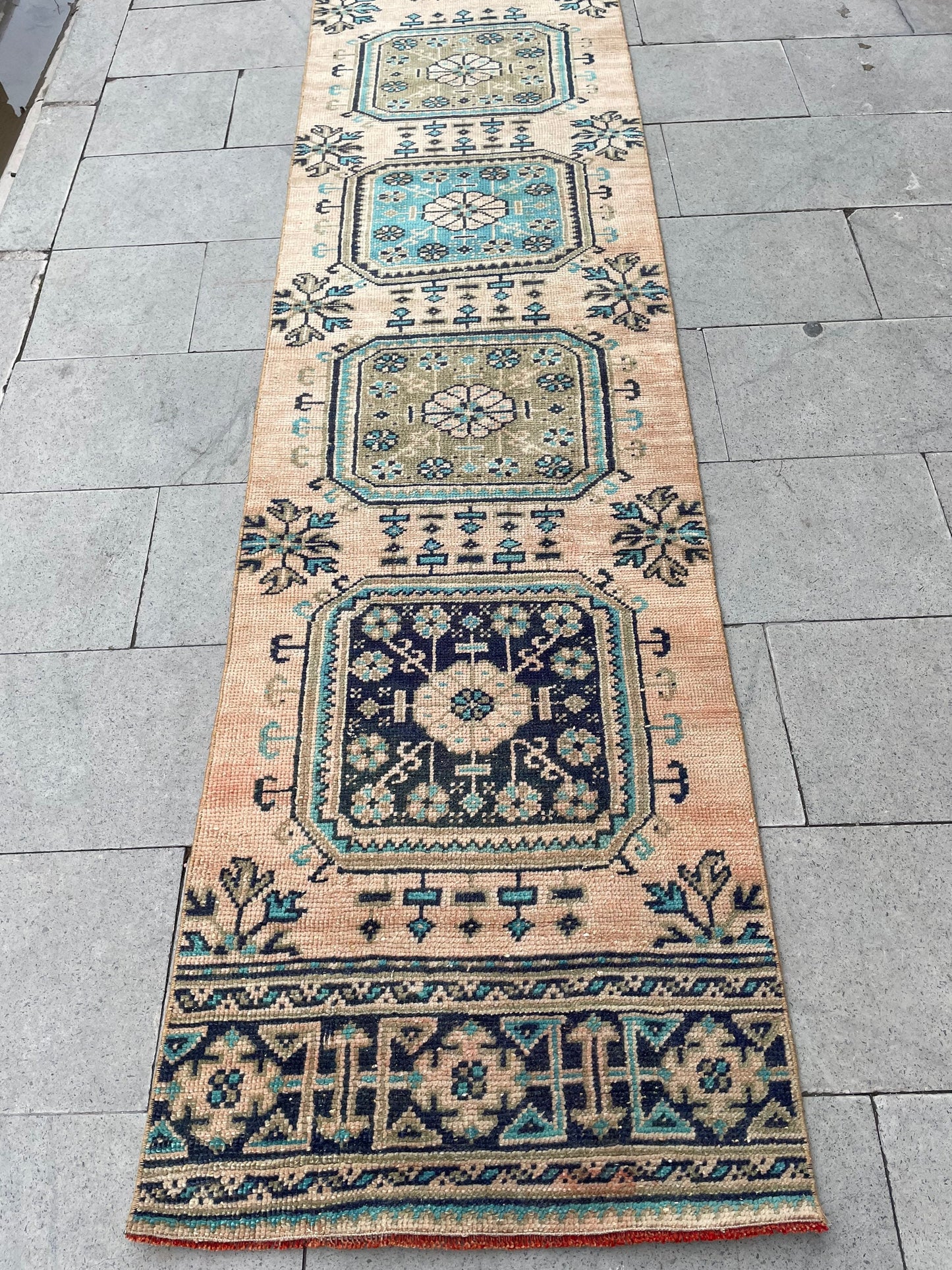 Vintage Staircase Runner Rug 2.3 x 27 ft Extra Long TURKISH Runner Rug Vintage Runner Rug Distressed Runner Rug Runner Hand Knotted Runner