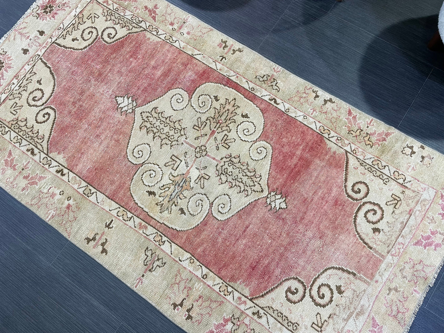 Handmade Rug, Antique Rug, Vintage 2.8 x 5 Rug, Turkish Wool Rug, Oushak Rug, Hand Knotted Rug, Persian Rug,