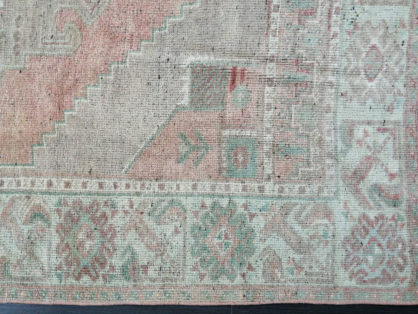 Muted Vintage Runner Rug 10.3 x 4.7 Hallway Runner Rug Kitchen Runner Rug Wool Runner Rug Wool Oushak Runner