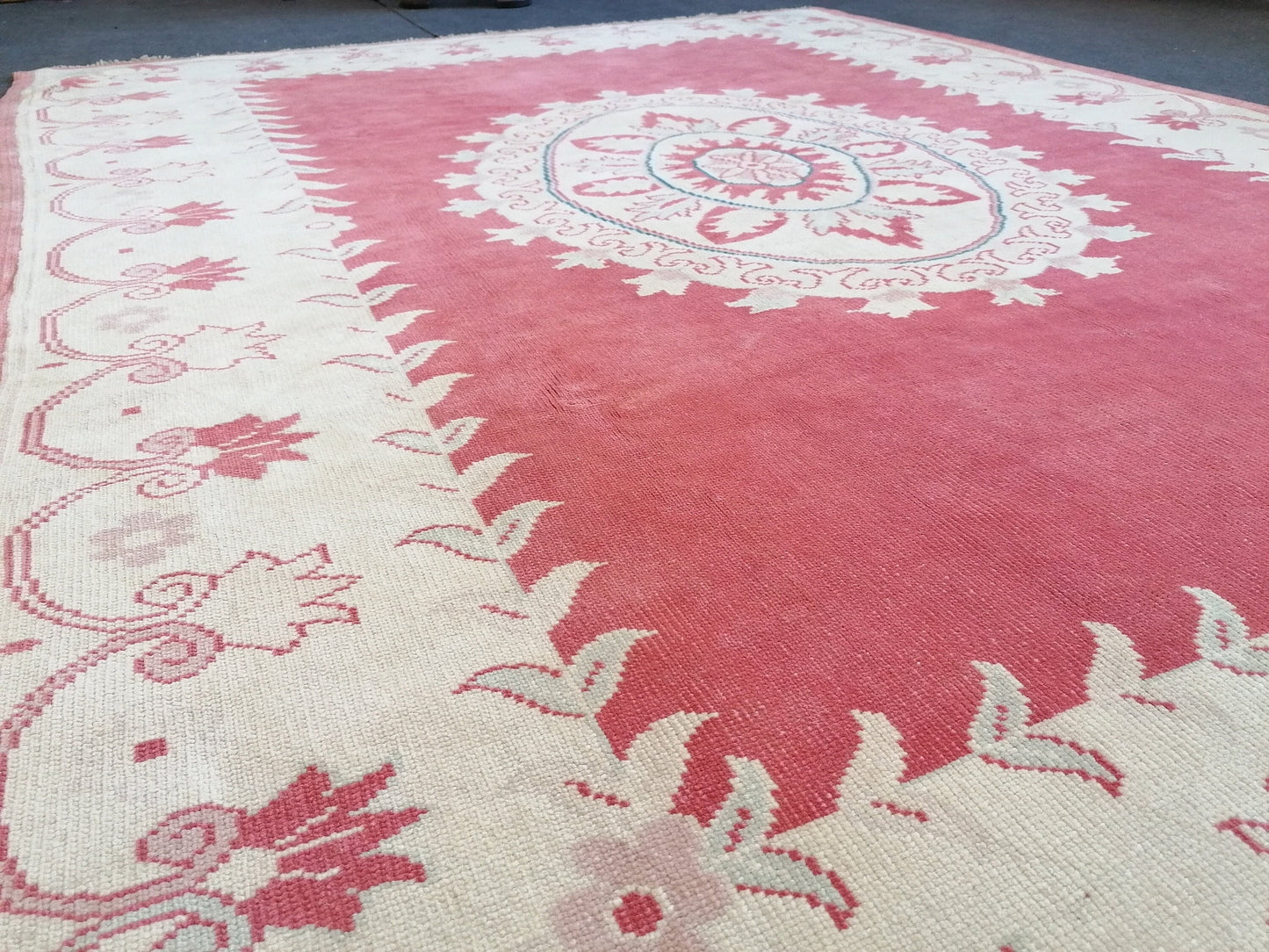 5.9 x 7.8 Oushak turkish rug, large vintage rug - handmade wool rug, living room rug, bohemian rug,