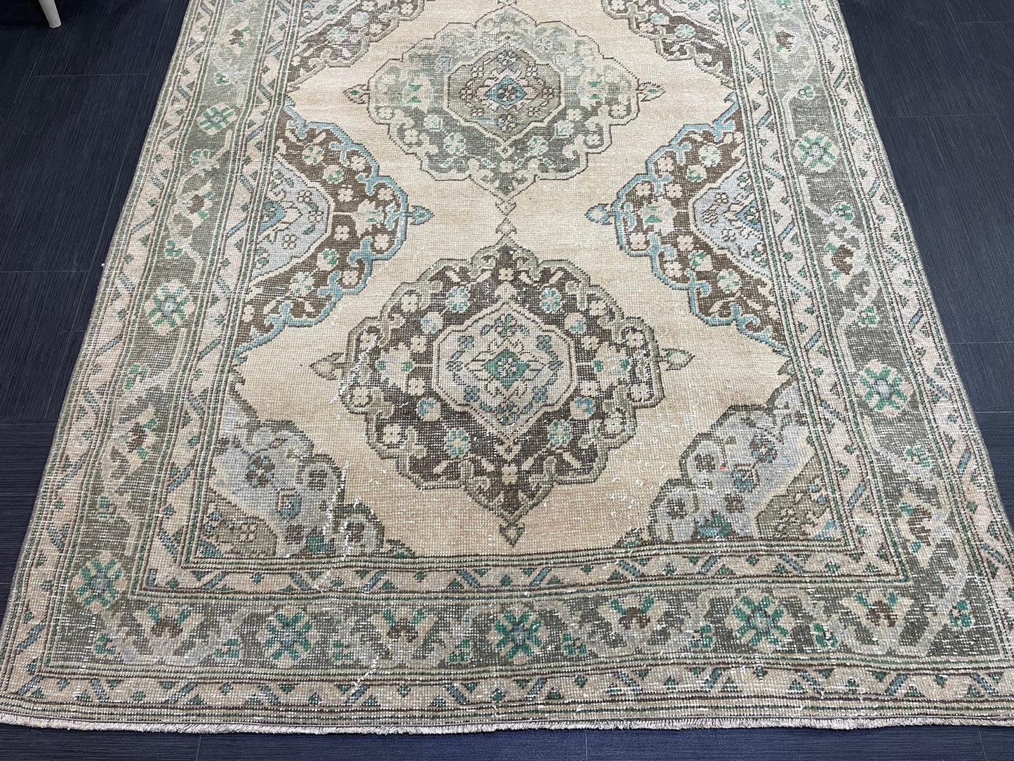 Muted Persian Runner Rug, Muted Vintage 4.7 x 12.5 Runner Rug, Hallway Runner Rug, Kitchen Runner Rug Wool Runner Rug, Handmade Runner Rug