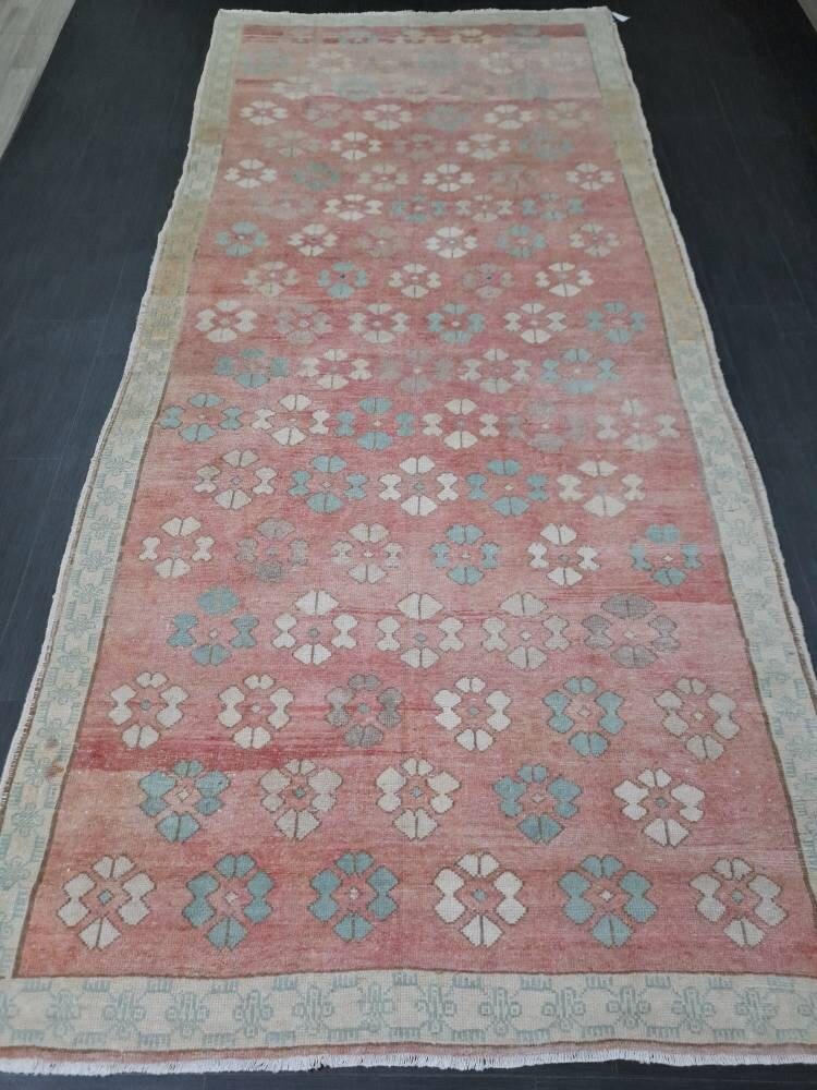 Floral Runner Rug 5 x 11.6 Turkish Runner Rug Vintage Runner Rug Hallway Runner Rug Kitchen Runner Rug Wool Runner Rug Wool Oushak Rug