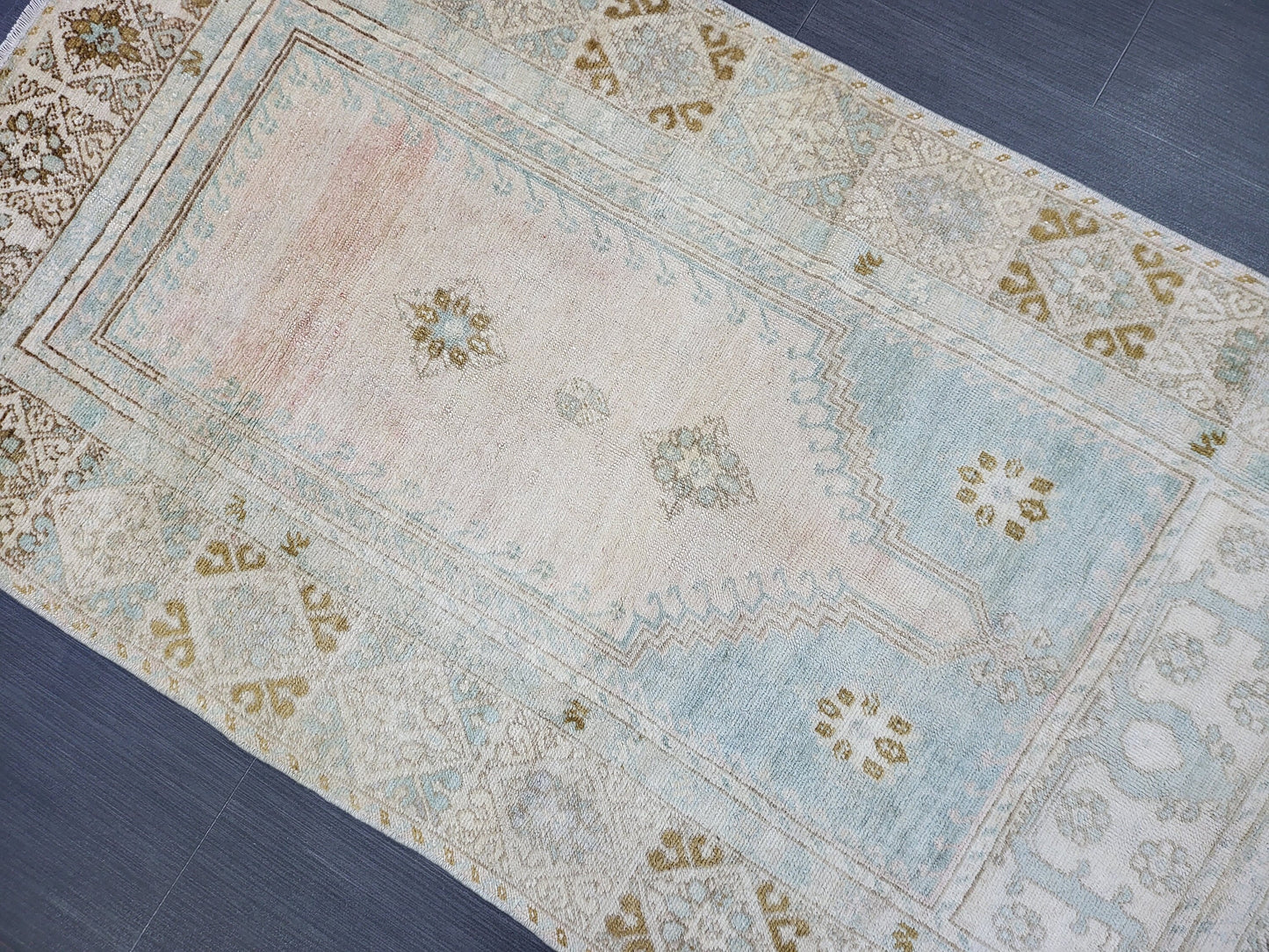 OUSHAK RUG, TURKISH 2.9 x 5.2 Antique Rug, Vintage Rug, Antique Rug Wool Handknotted Rug, Handmade Rug,Vintage Turkish Rug