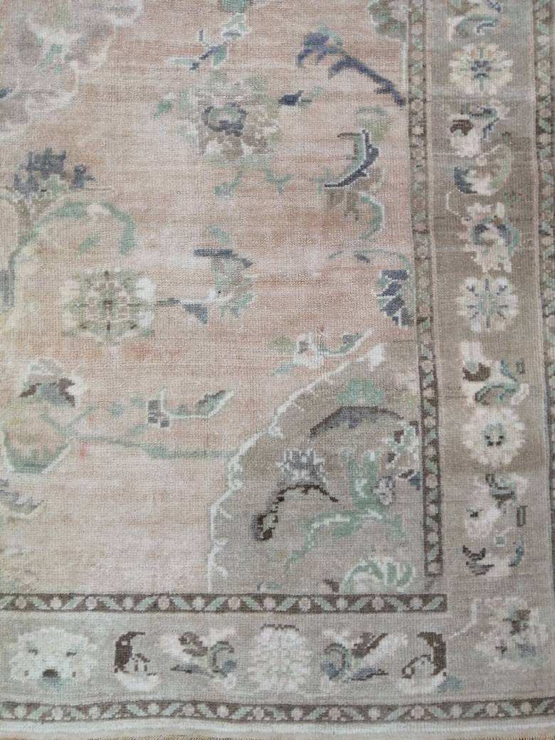 Vintage RUG, 6 x 8.3 TURKISH Oushak Rug, Vintage Handmade Rug, Wool Hand Knotted Oriental Rug, Hand Made Rug, Quality Turkish Rug