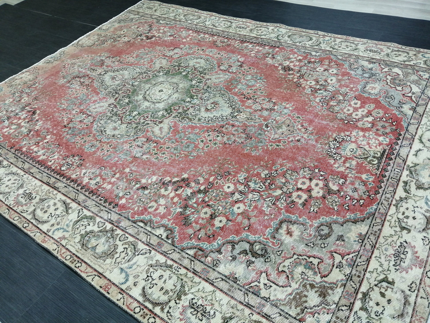 9 x 7.2 Rugs, Hand Made Rug, Oushak Rug, Rustic Rug, 9x7 Rug, Rug Runner, Turkish Rug, Farmhouse Rug, Vintage Rug, Wool rug