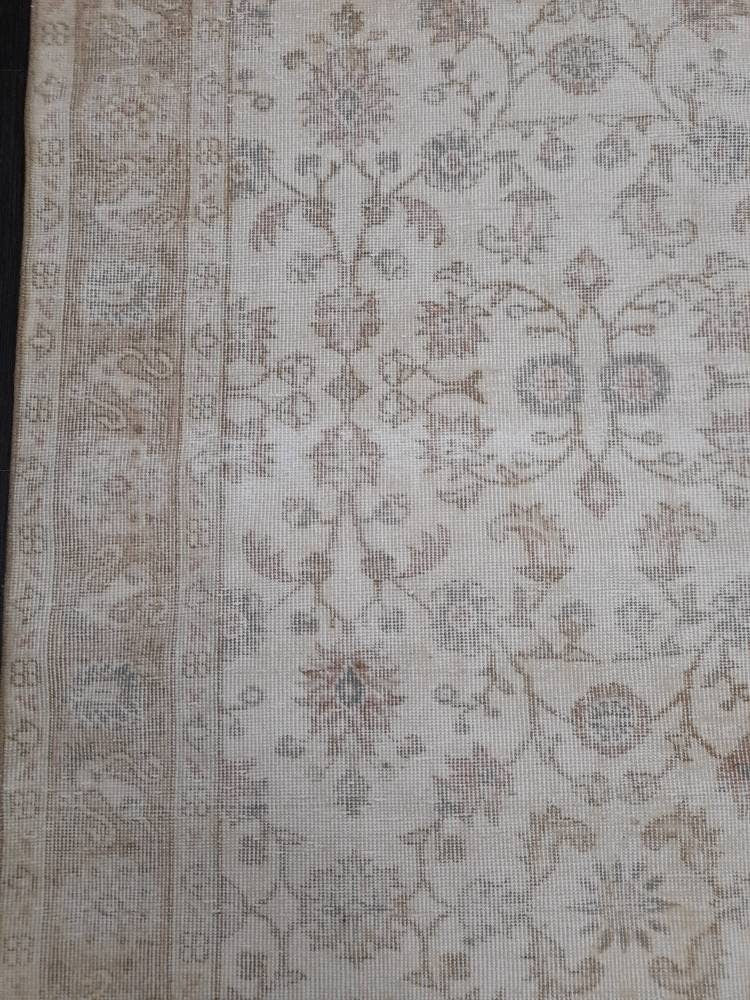 Muted Vintage RUG 6.3 x 10.2 TURKISH Rug Distressed Vintage Rug Wool Oushak Rug Large Hand Made Rugs Vintage Turkish Rug 6x10