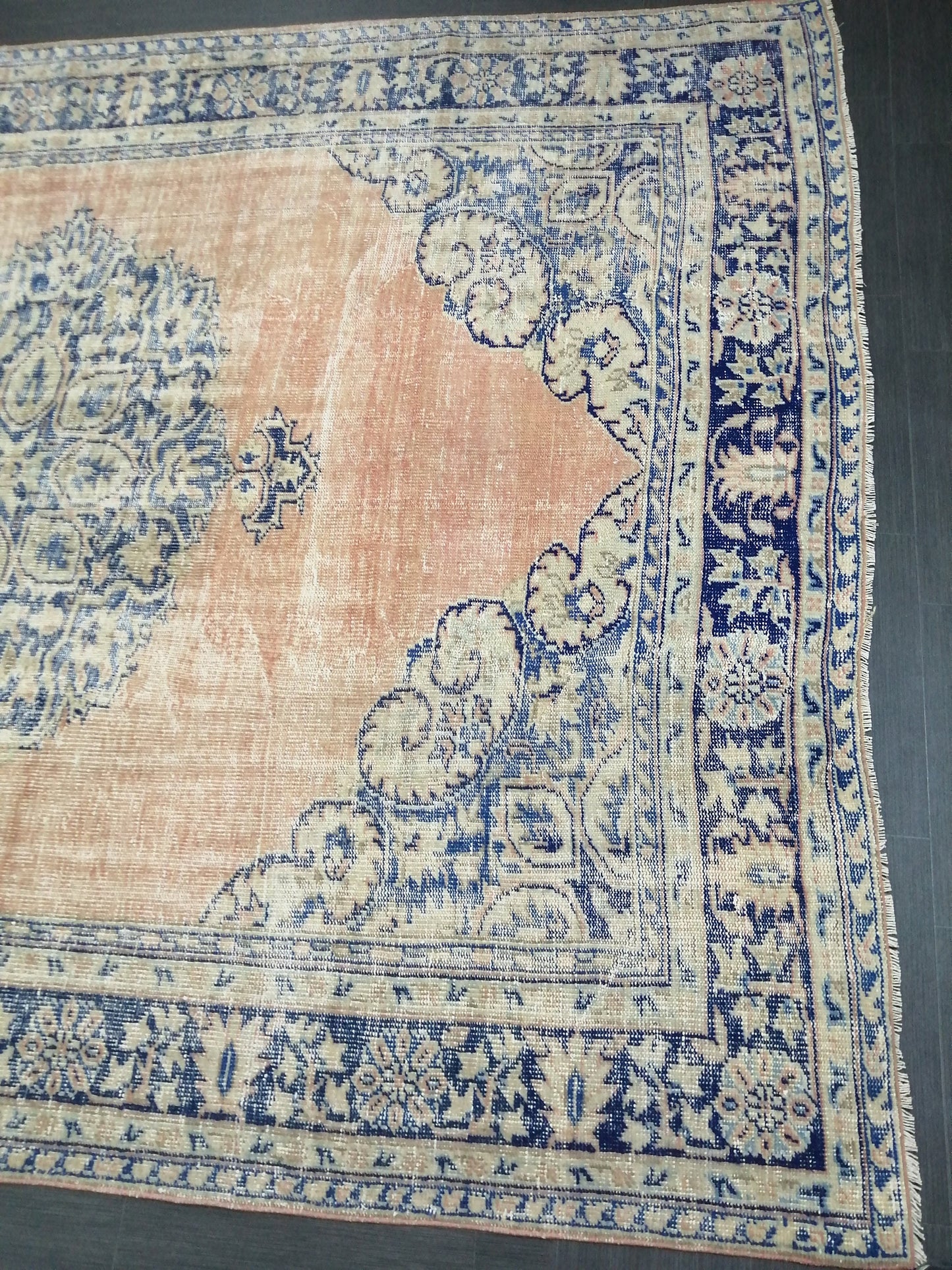 Large 10.7 x 7.5 OUSHAK RUG TURKISH Oushak Rug Vintage Oushak Runner Rug Vintage 8 by 11 Rug Wool Oriental Rug Hand Made Rugs Turkish Rug