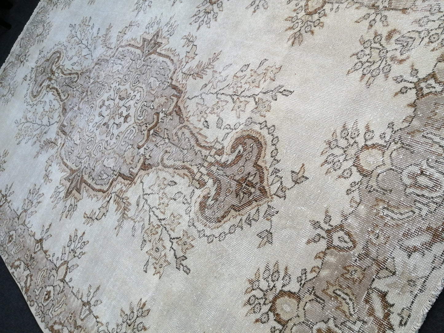 6.2 x 9.9 Vintage Rugs TURKISH HAND MADE Rugs Vintage Turkish Rugs Muted 6x10 Rug Neutral Turkish Oushak Rug Vintage Oushak Rug, Wool Rug