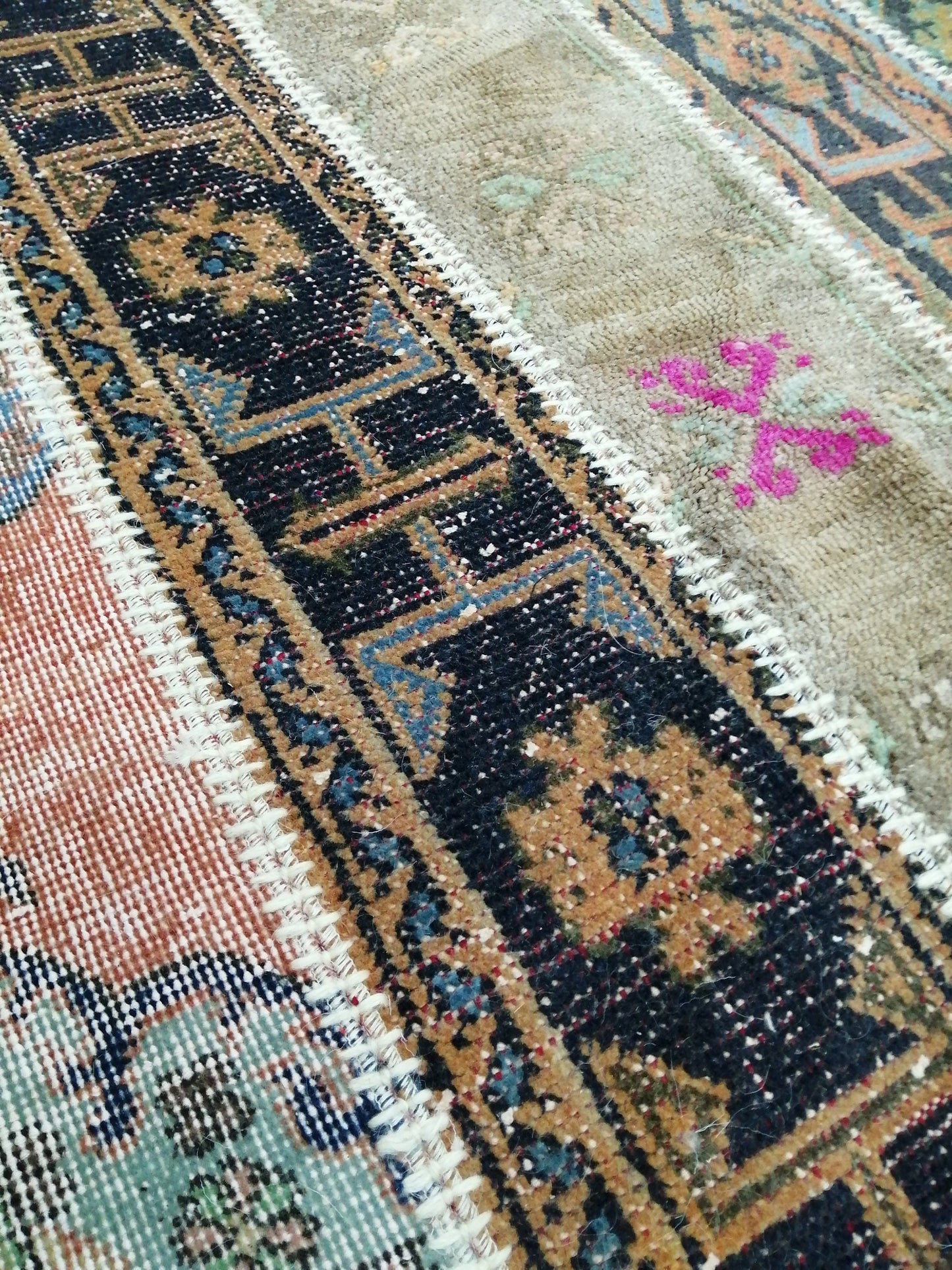 Hand Made Patchwork Rug, Oushak Rug, Rustic Rug, Bohemian Rug, Rug Runner, Turkish Rug, Farmhouse Rug, Vintage Rug, Wool rug