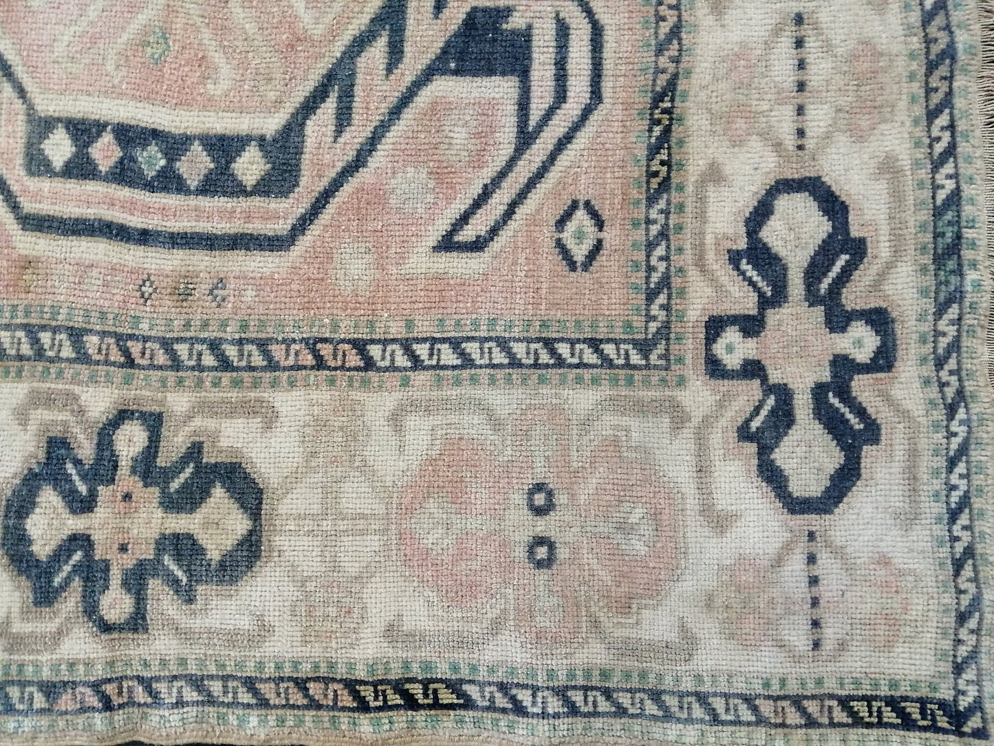Muted OUSHAK RUG 4.6 x 7.2 TURKISH Rug Vintage Oushak Runner Rug Vintage Runner Rug Wool Rug Hand Made Rugs Vintage Turkish Rug