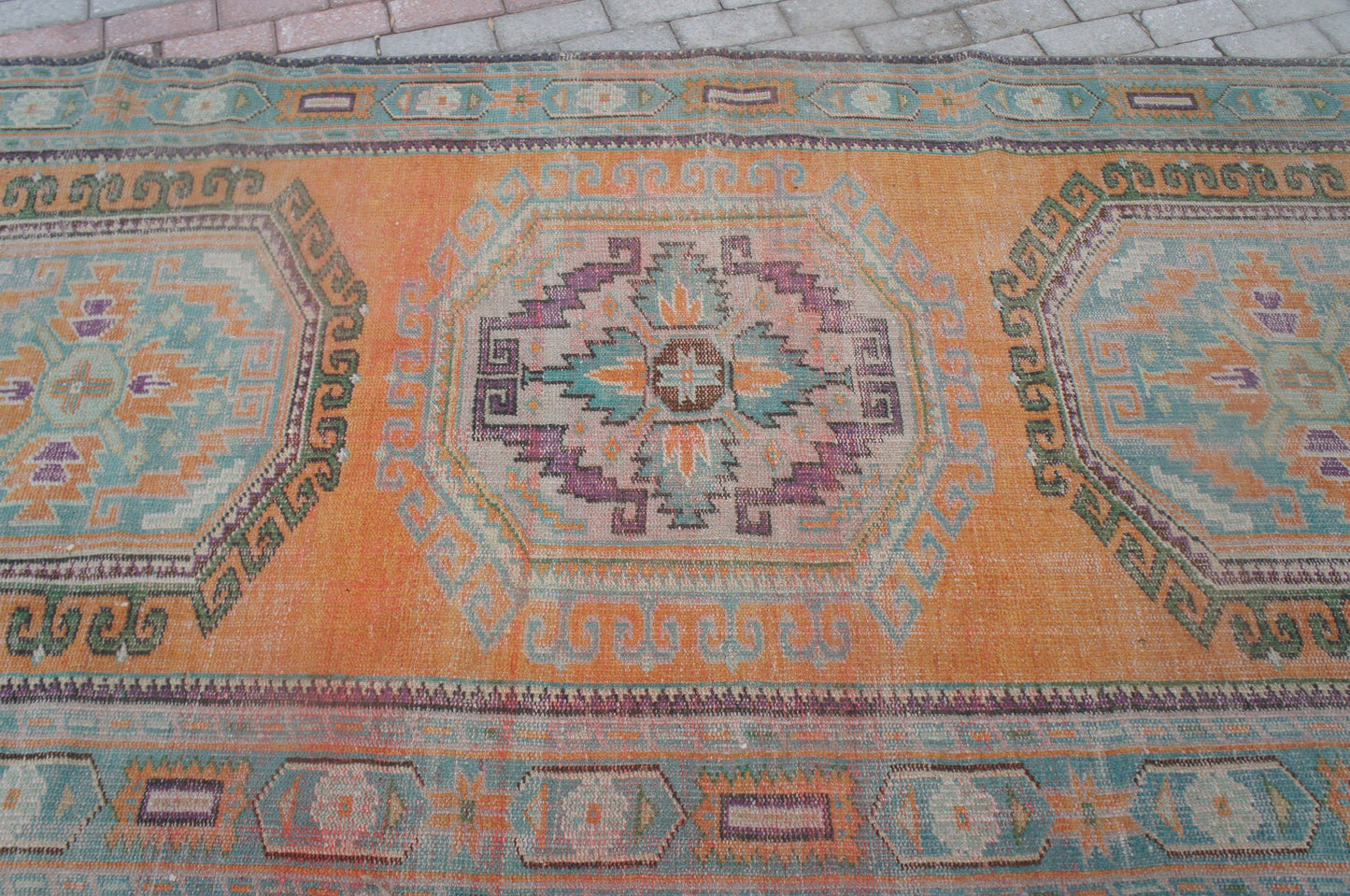 4.7 x 11.5 Vintage Runner Rug Turkish Runner Rug Oushak Runner rug Rustic Runner Rug Vintage Turkish Runner Oriental Runner