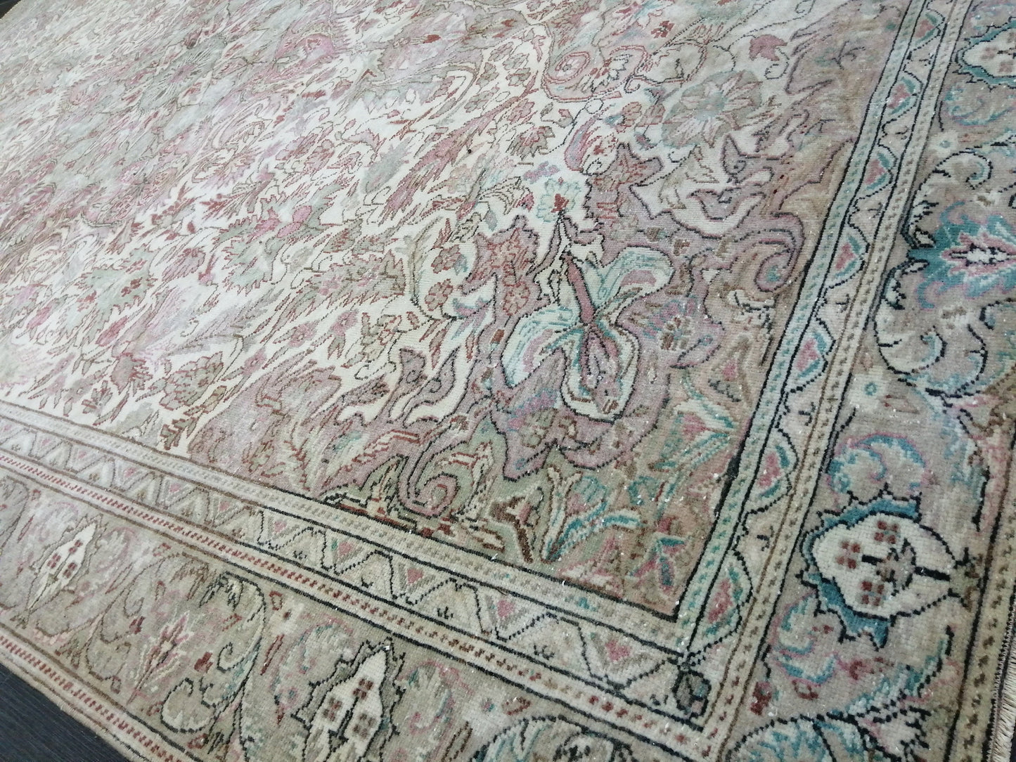 9.2 x 6.2 OUSHAK RUG TURKISH Oushak Rug Vintage Oushak Runner Rug 9x6 Vintage Persian Rug Wool Oushak Rug Hand Made Rugs Vintage Turkish Rug