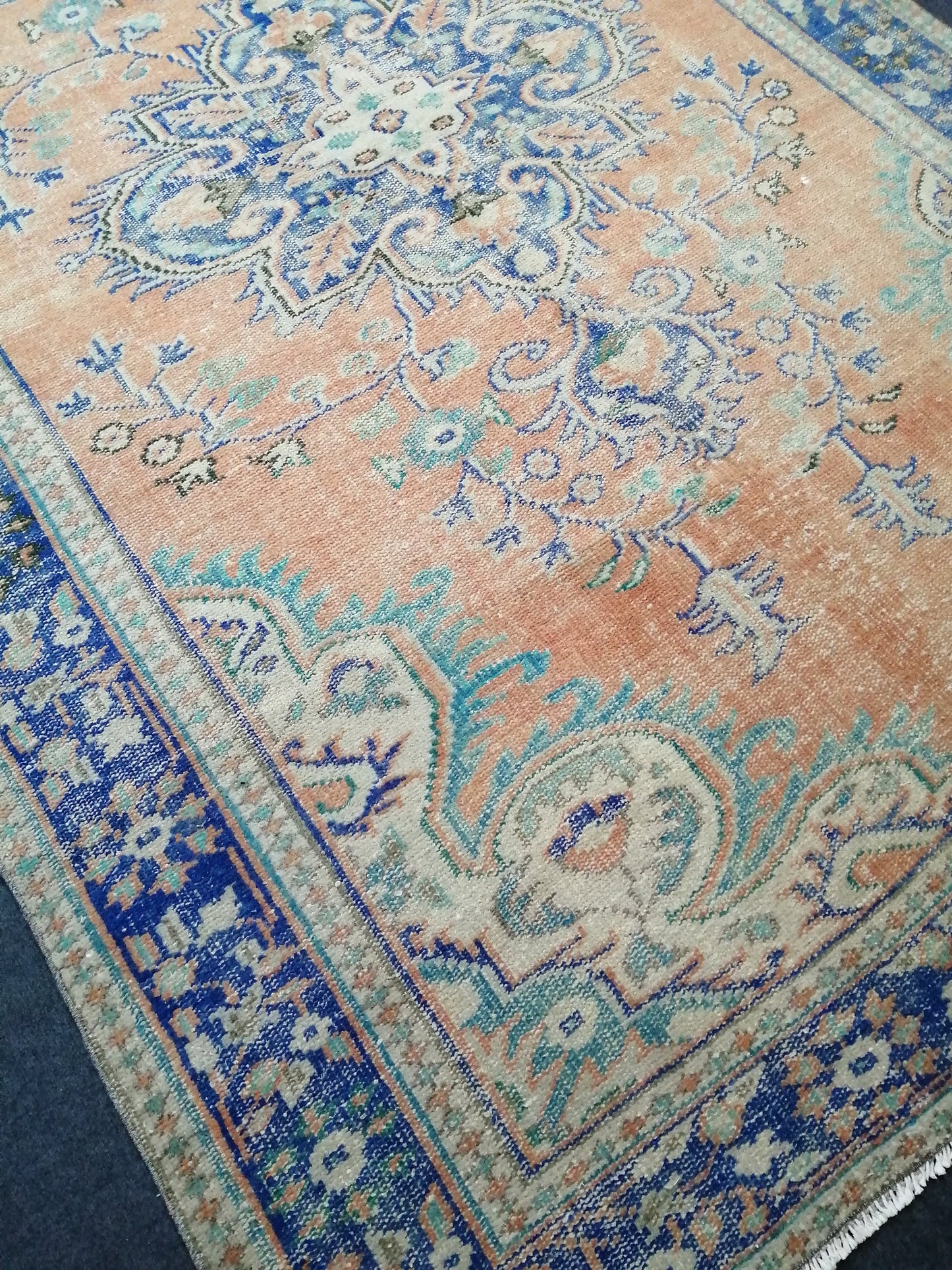 6.2 x 9.7 OUSHAK RUG TURKISH Oushak Rug Vintage Persian Rug Vintage Oriental Rug Wool Oushak Rug Hand Made Rugs Vintage Turkish Rug