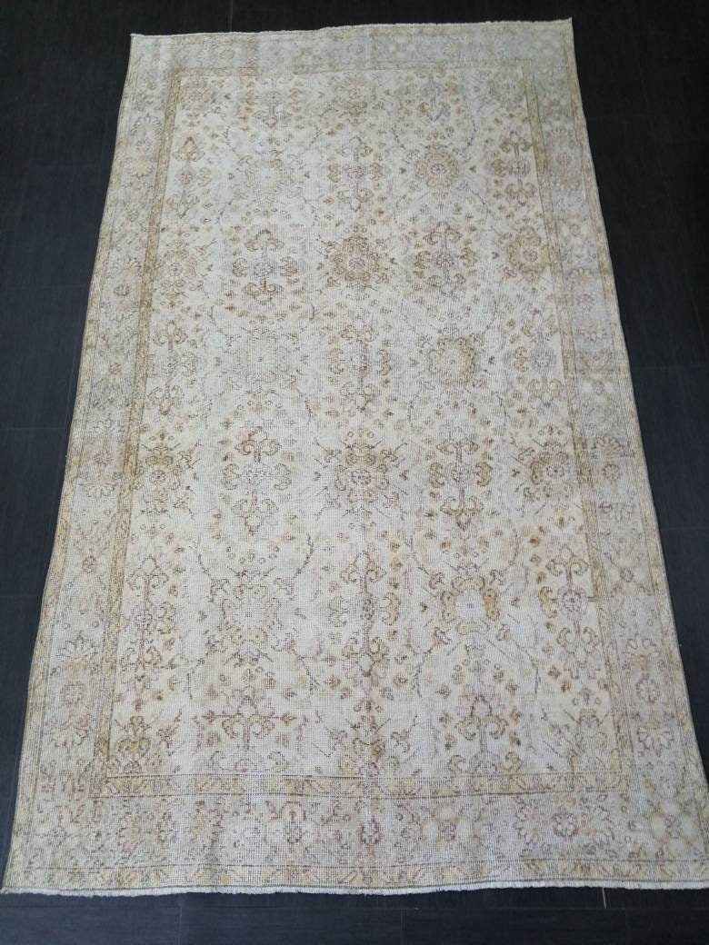 Vintage Rugs 9.2 x 5.3 TURKISH HAND MADE Rugs 10x6 Vintage Turkish Rugs Oushak Rug Large Turkish Oushak Rug, Vintage Oushak Rug, Wool Rug